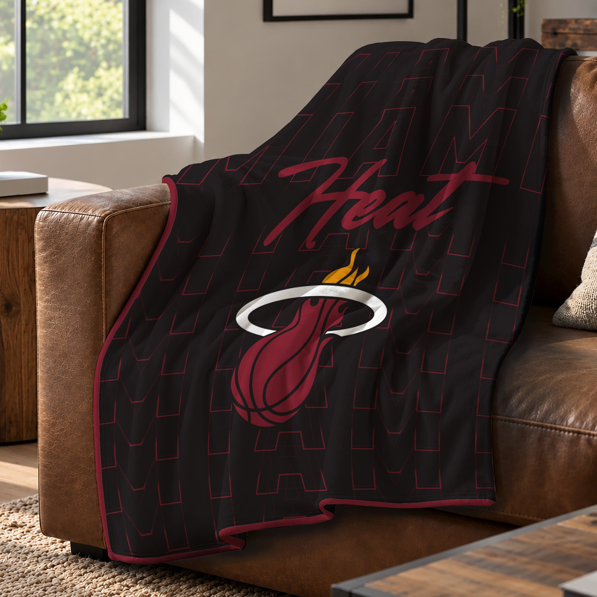 Couverture ultra douce Pegasus Miami Heat Echo Script Fade 50" x 60"