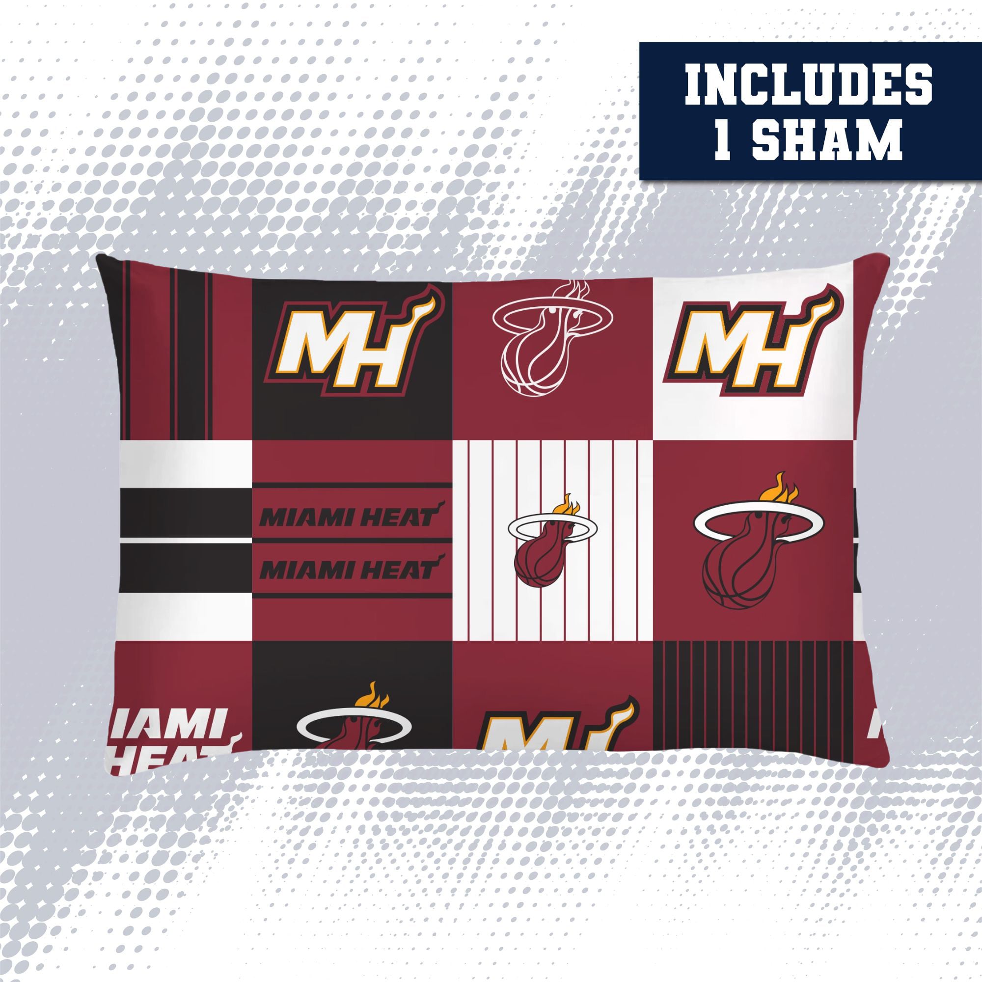 Ensemble de literie trois pièces Pegasus Miami Heat Patchwork Plaid pour lit double/queen