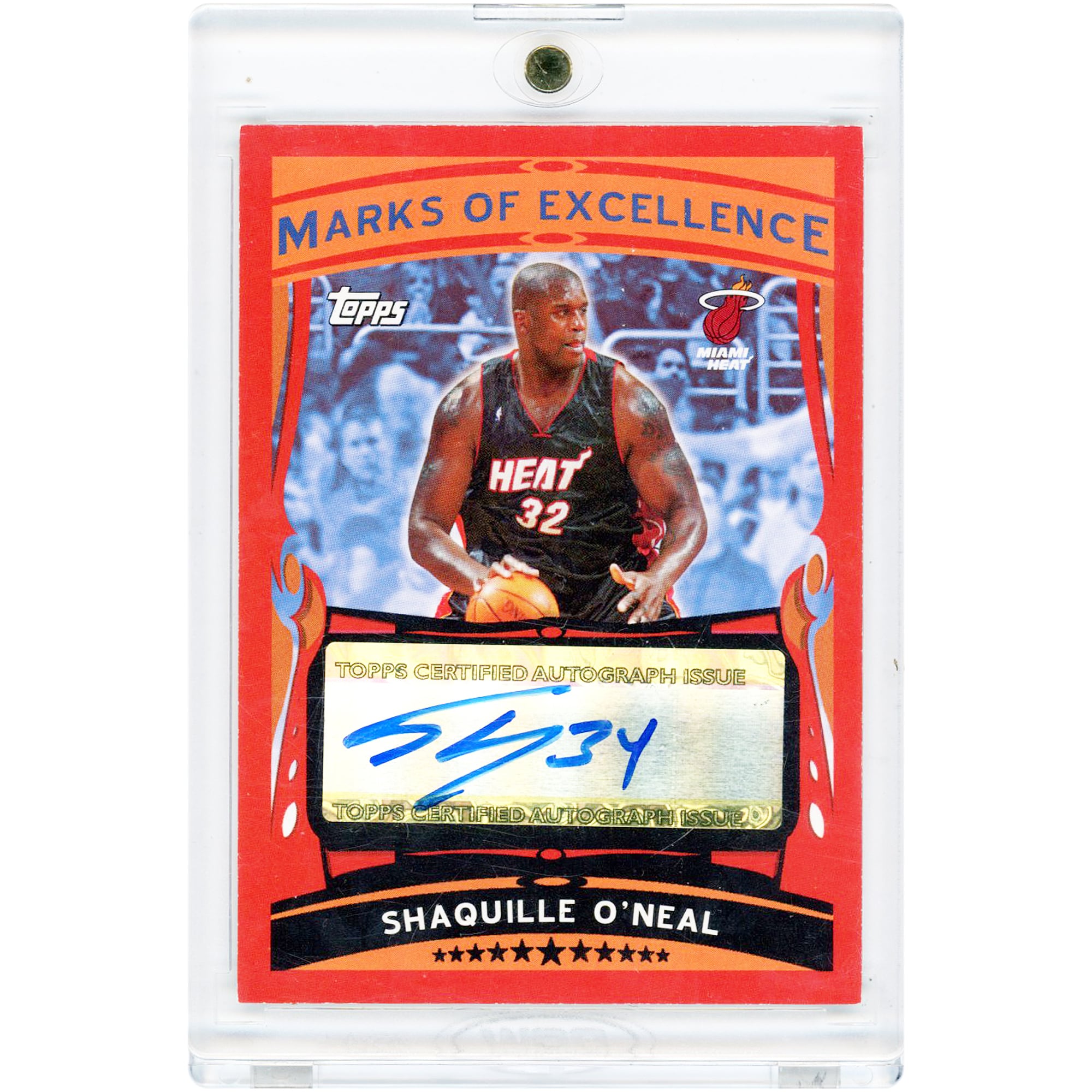 Shaquille O'Neal Miami Heat Autographed 2005-06 Topps Marks Of Excellence #ME-SO Card