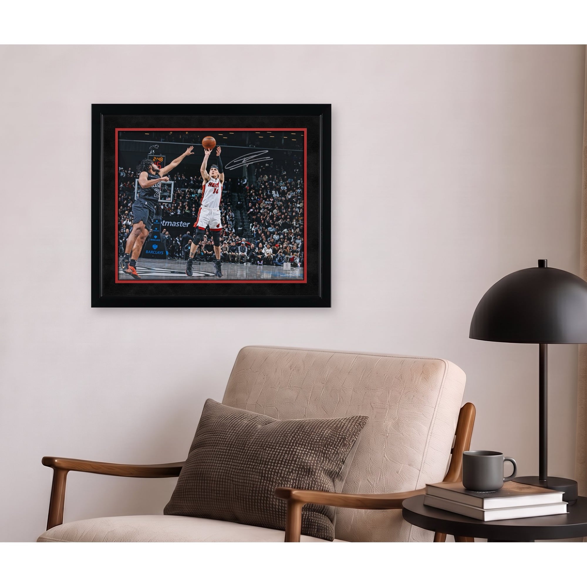 Tyler Herro Miami Heat Autographed 16" x 20" Shooting vs. Brooklyn Nets Photograph
