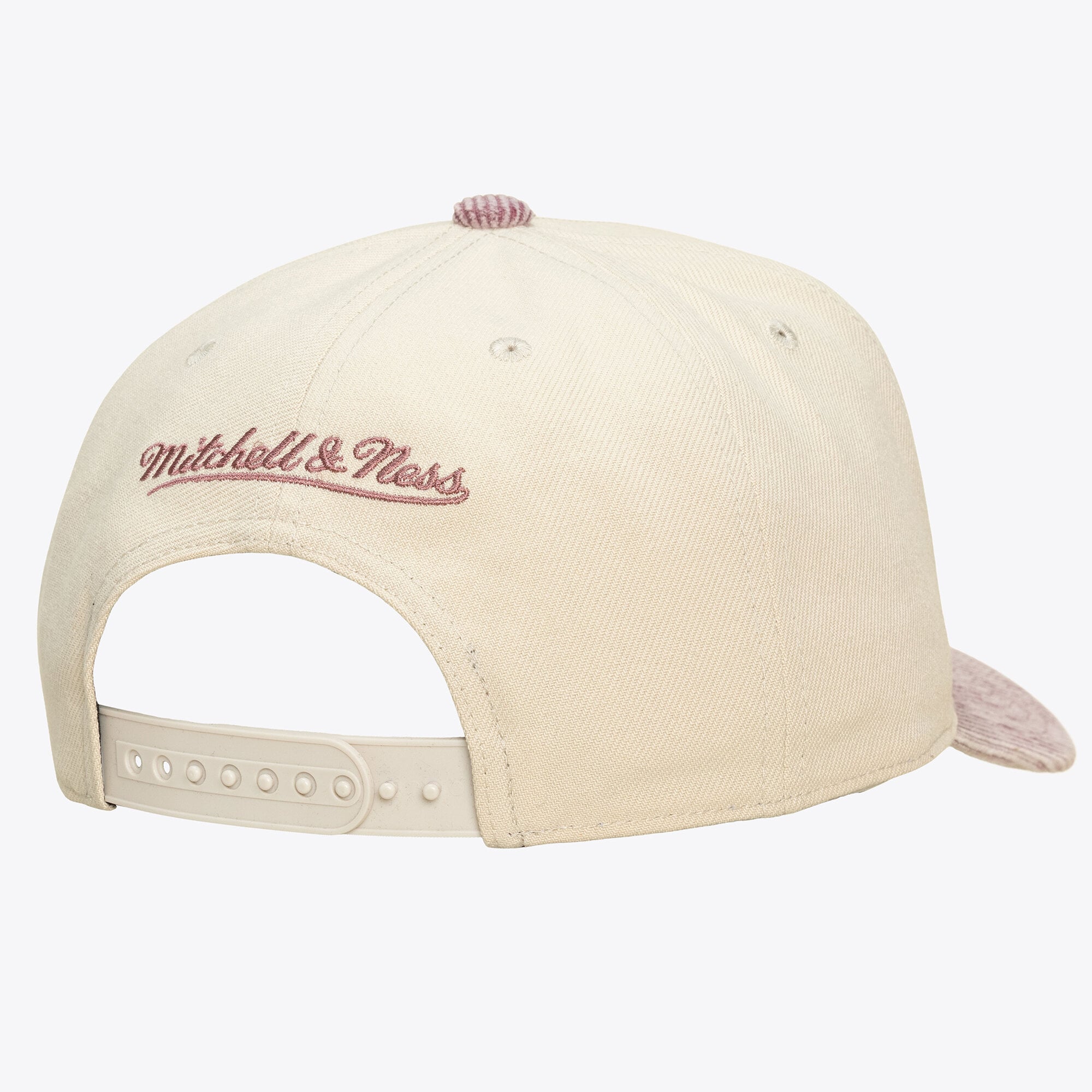 Unisex Mitchell & Ness Cream/Red Miami Heat Faded Pro Snapback Hat