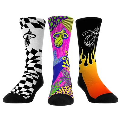  Miami Heat Rock Em Unisex Team Vibes Three-Pack Crew Socks Set - Red