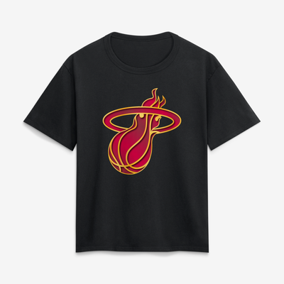 Miami Heat Women's Metallic Mascot T-Shirt - Black