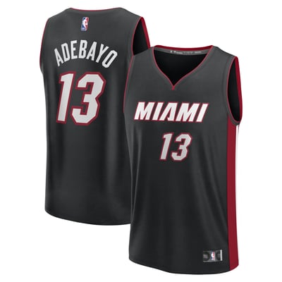 Bam Adebayo Miami Heat Fanatics Youth Fast Break Replica Player Jersey - Black - Icon Edition