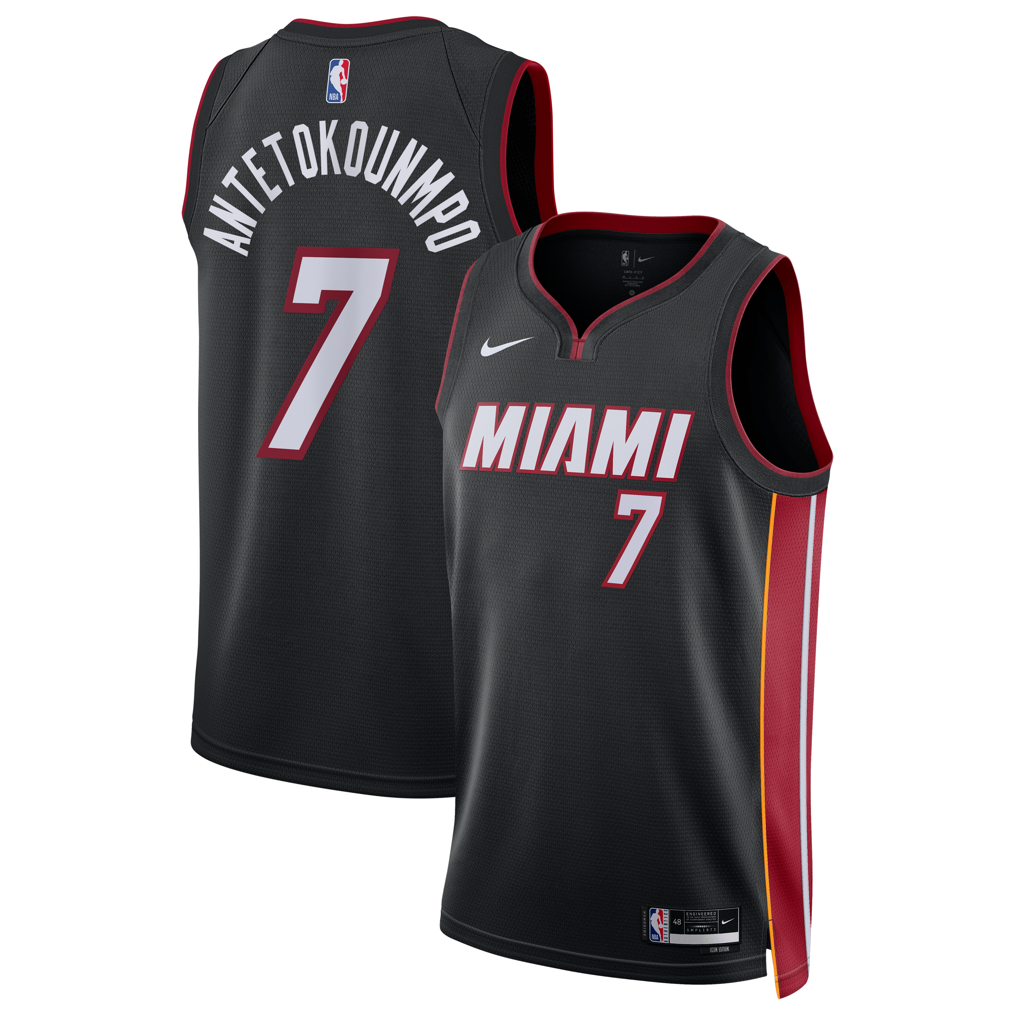 Youth Nike Giannis Antetokounmpo Black Miami Heat Swingman Jersey - Icon Edition