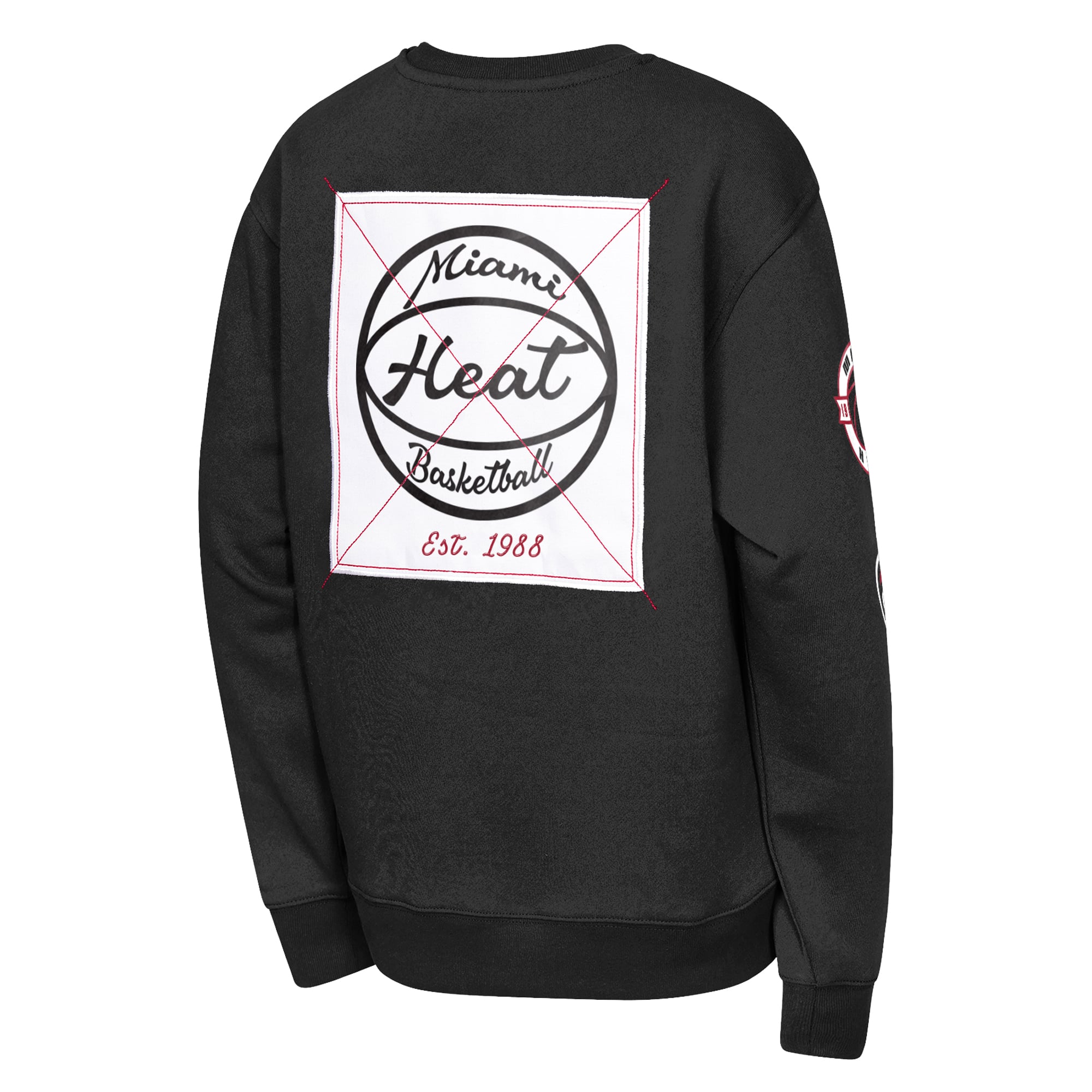 Sweat-shirt Youth Outerstuff noir Miami Heat décoré avec honneur