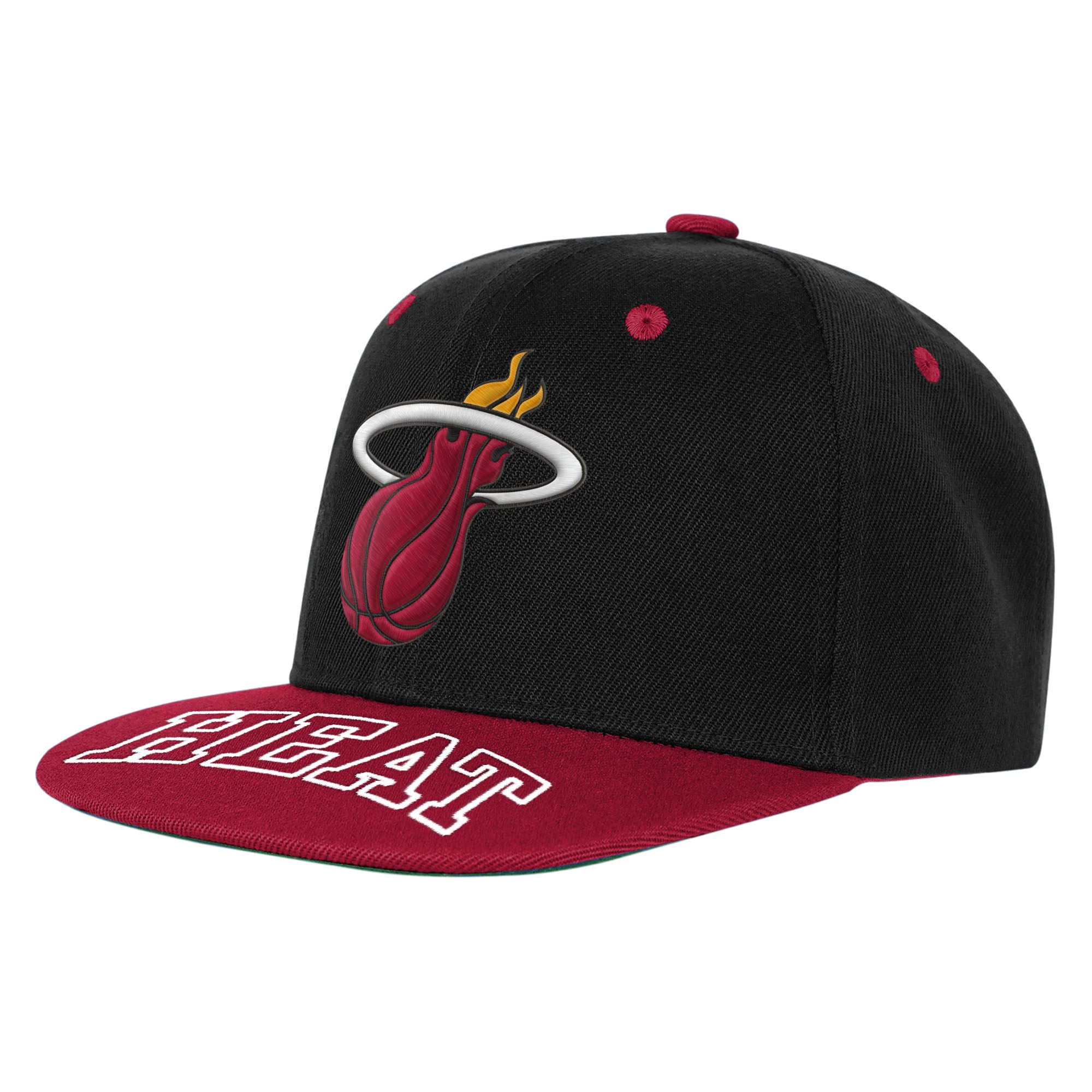 Youth Miami Heat Outerstuff Black/Red Two-Tone Snapback Hat