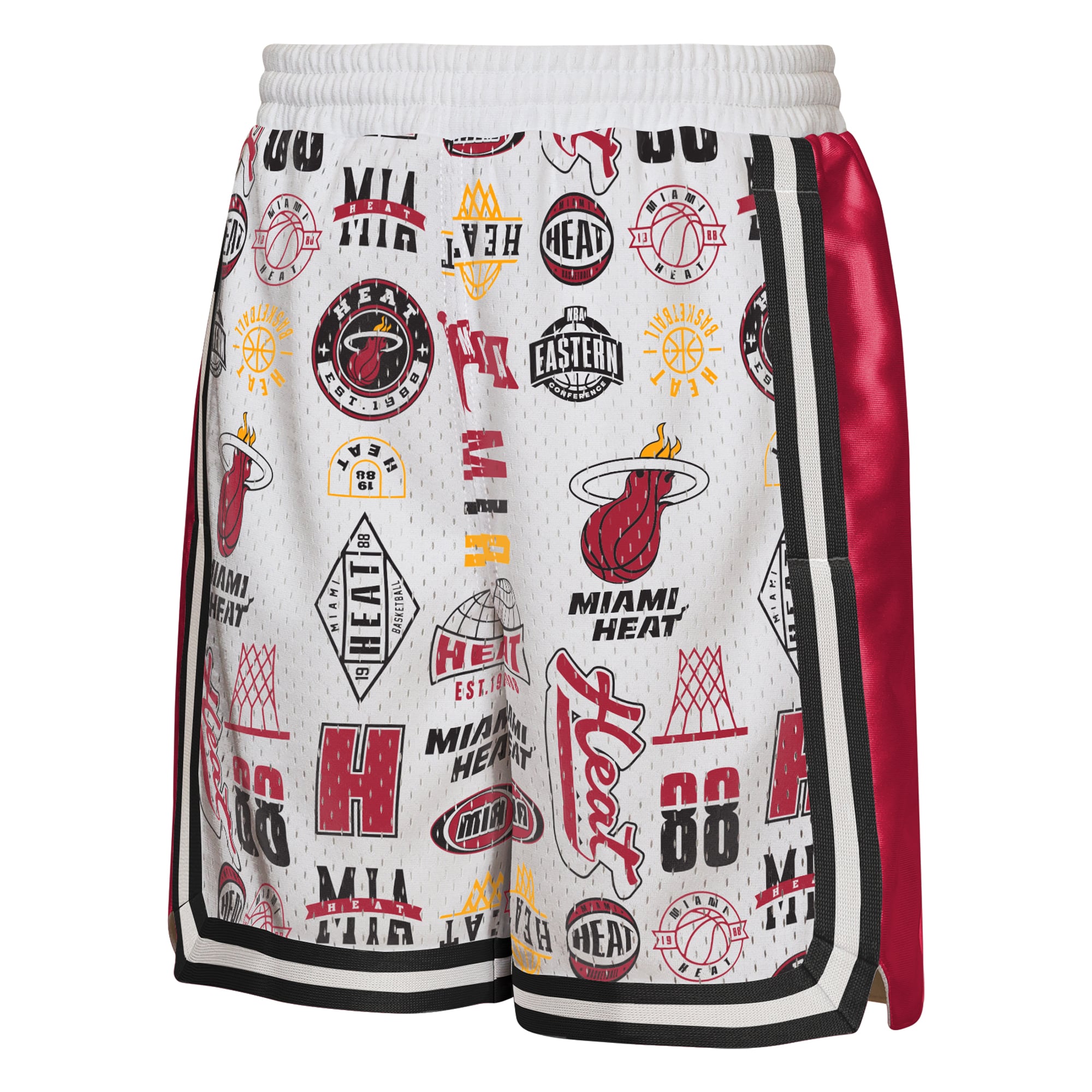 Short de basketball Youth Outerstuff blanc Miami Heat Ball Hog Dazzle
