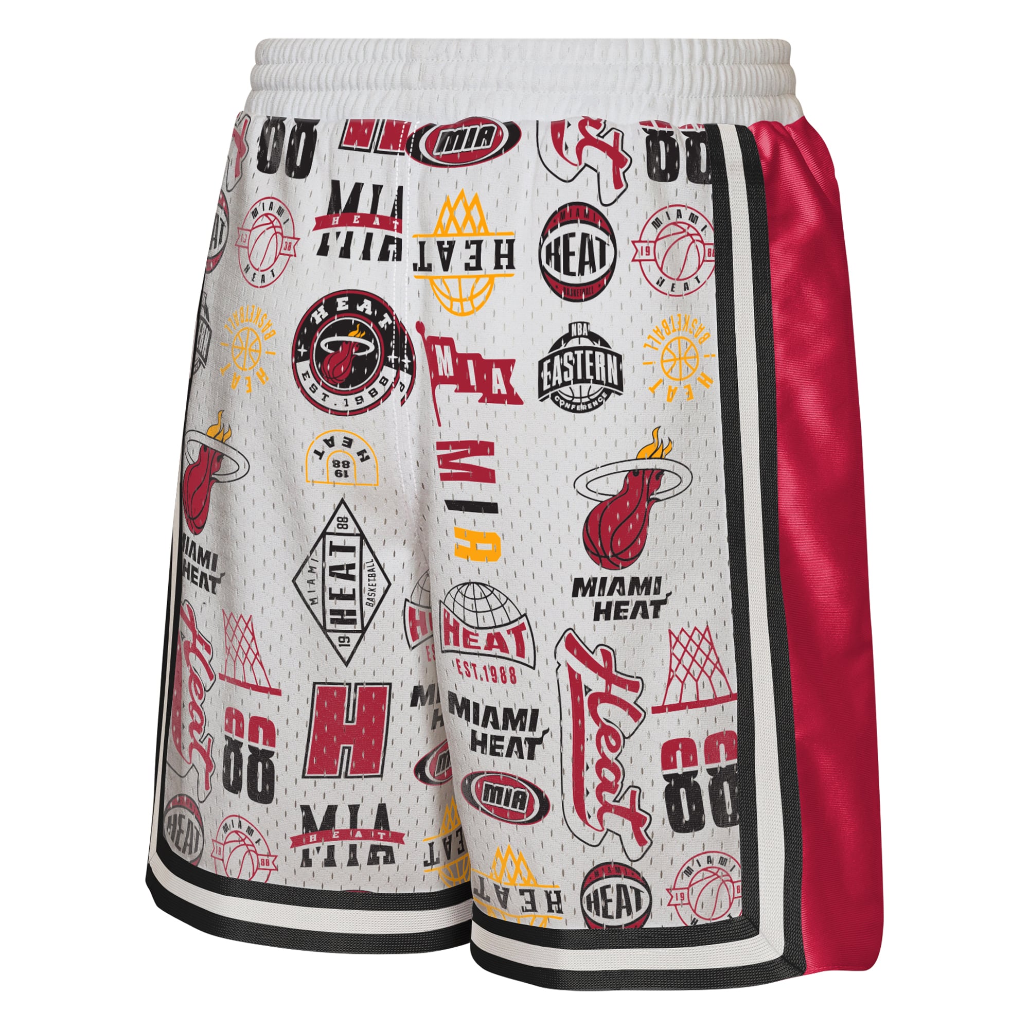 Short de basketball Youth Outerstuff blanc Miami Heat Ball Hog Dazzle
