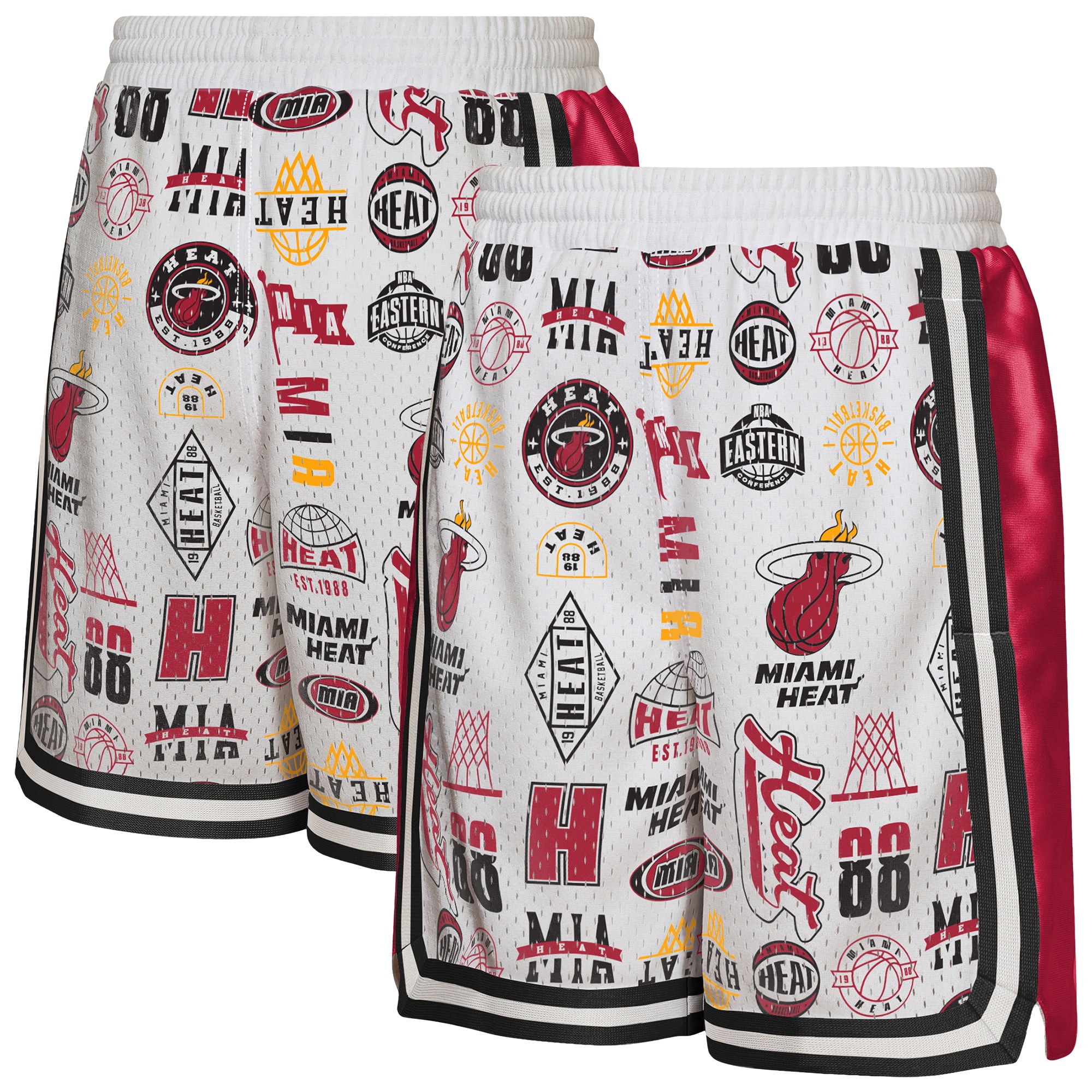 Short de basketball Youth Outerstuff blanc Miami Heat Ball Hog Dazzle