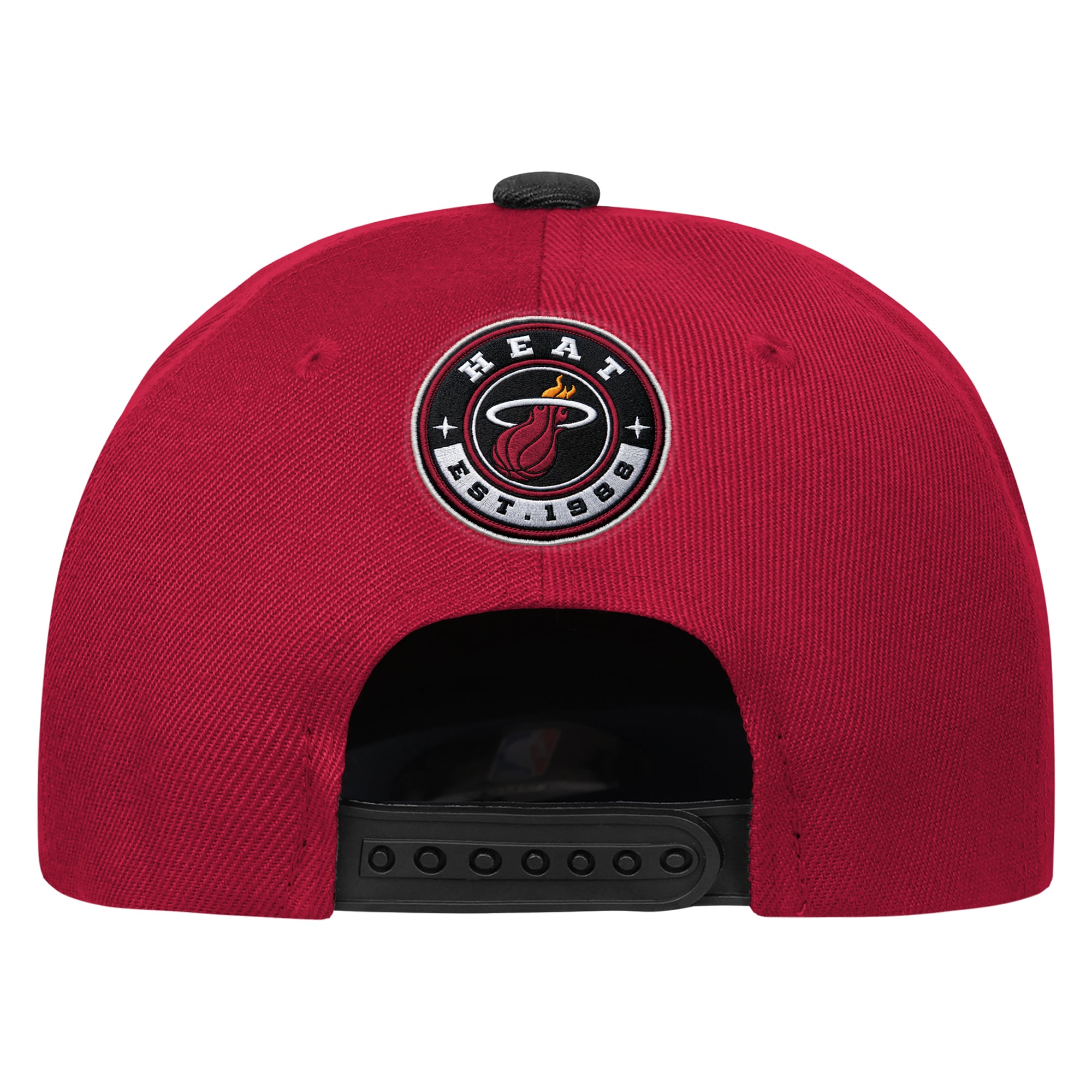 Casquette Youth Outerstuff blanche/noire avec logo Miami Heat Three Pro Pinch pré-courbée et ajustable