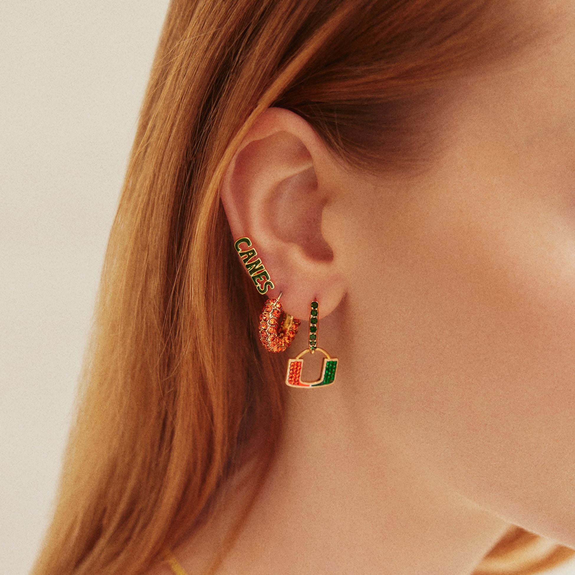 Ensemble de boucles d'oreilles BaubleBar Miami Hurricanes (3 pièces)