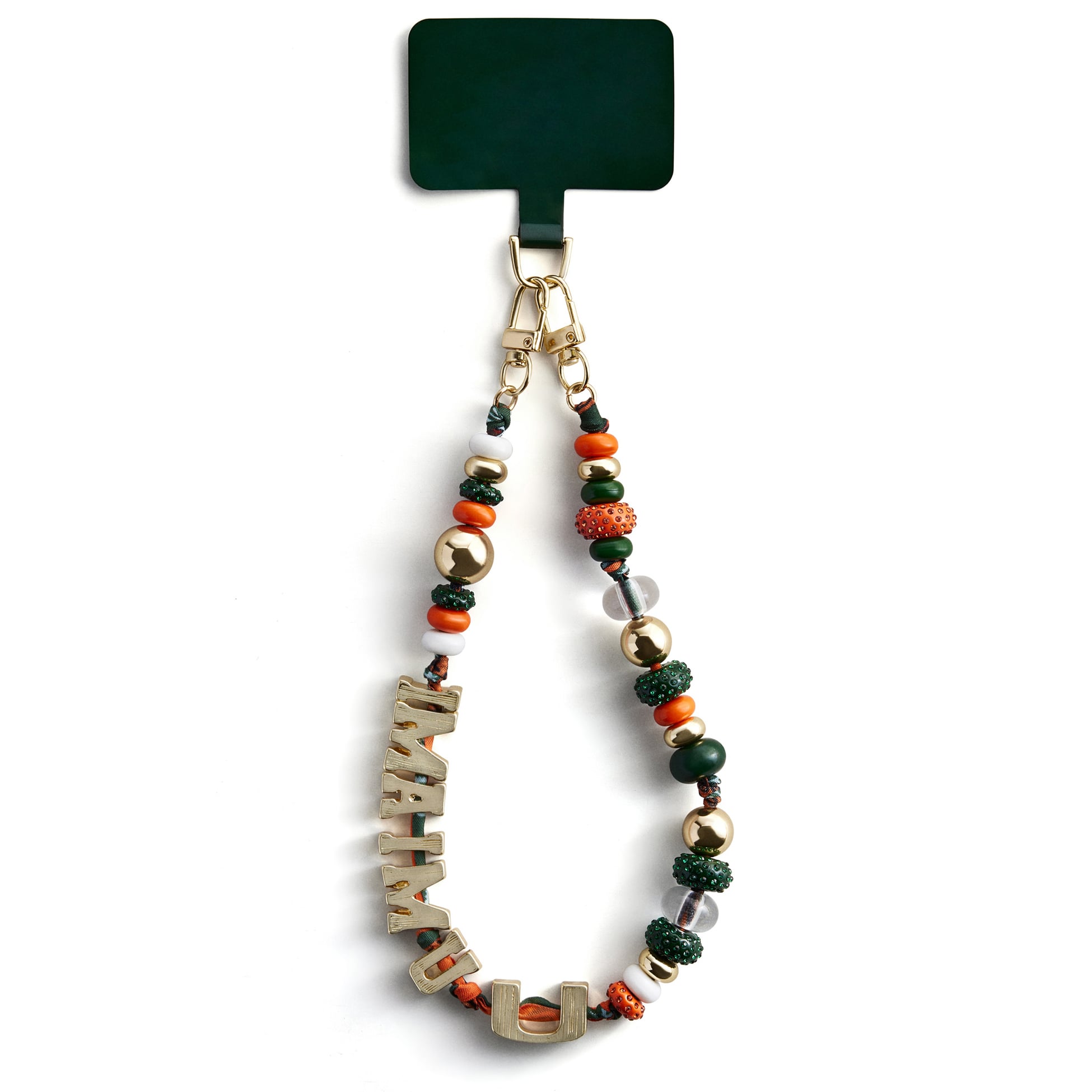 Lanière de téléphone perlée BaubleBar Miami Hurricanes