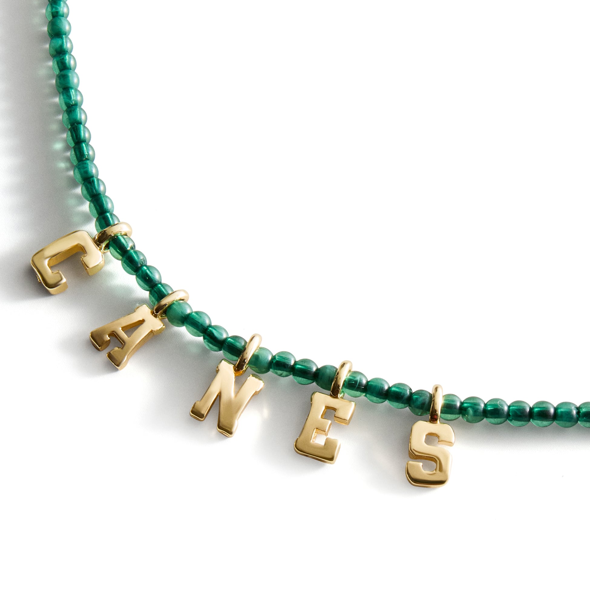 BaubleBar Miami Hurricanes Delicate Beaded Slogan Necklace