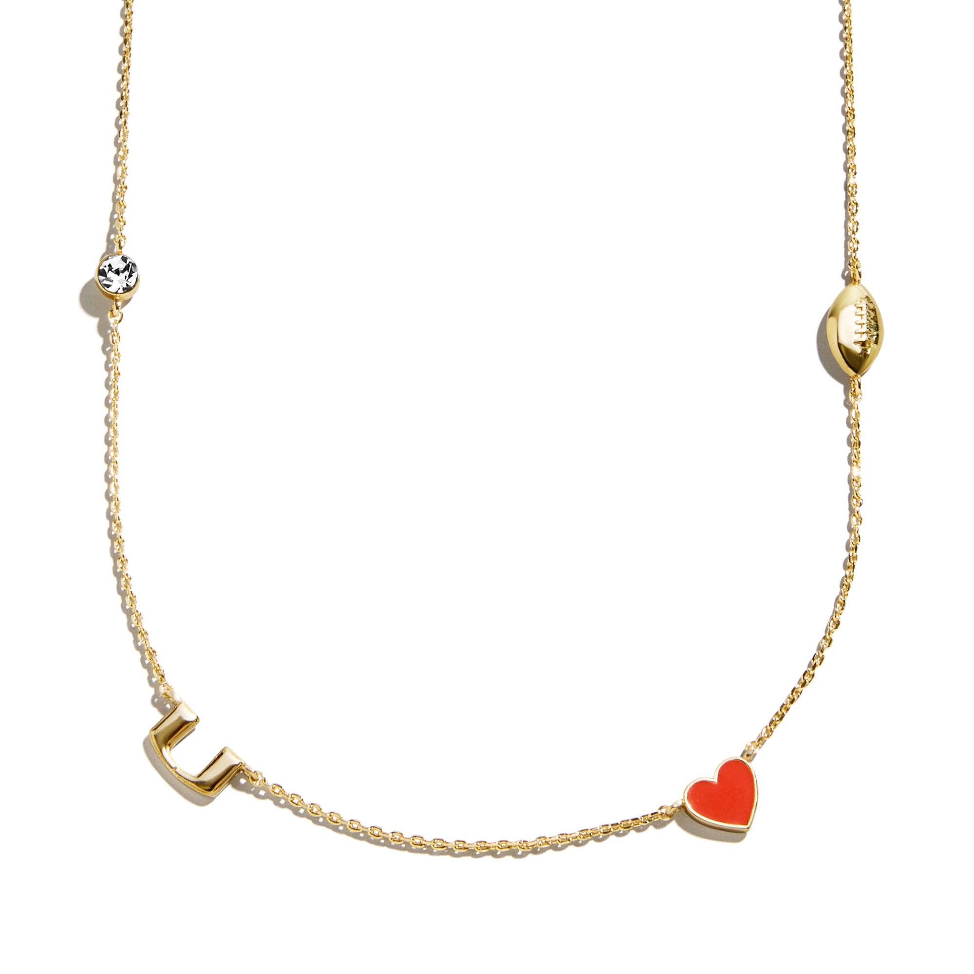 Collier à breloques espacées délicates BaubleBar Miami Hurricanes