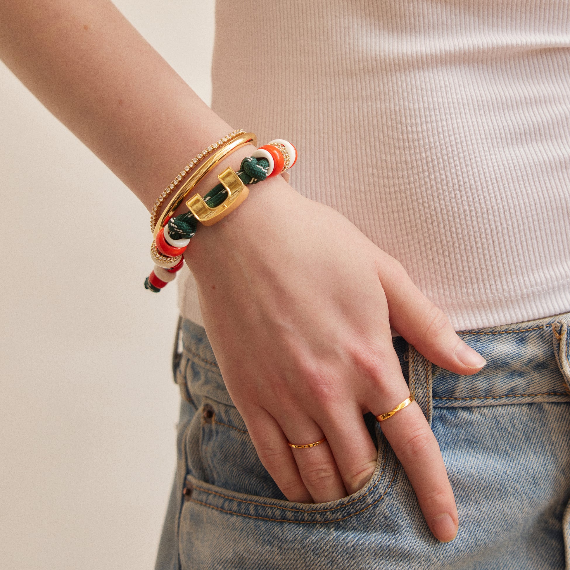 Bracelet en paracorde BaubleBar Miami Hurricanes