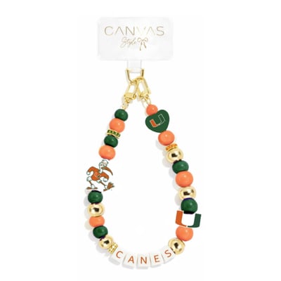 Miami Hurricanes CANVAS Style Beaded Wrislet