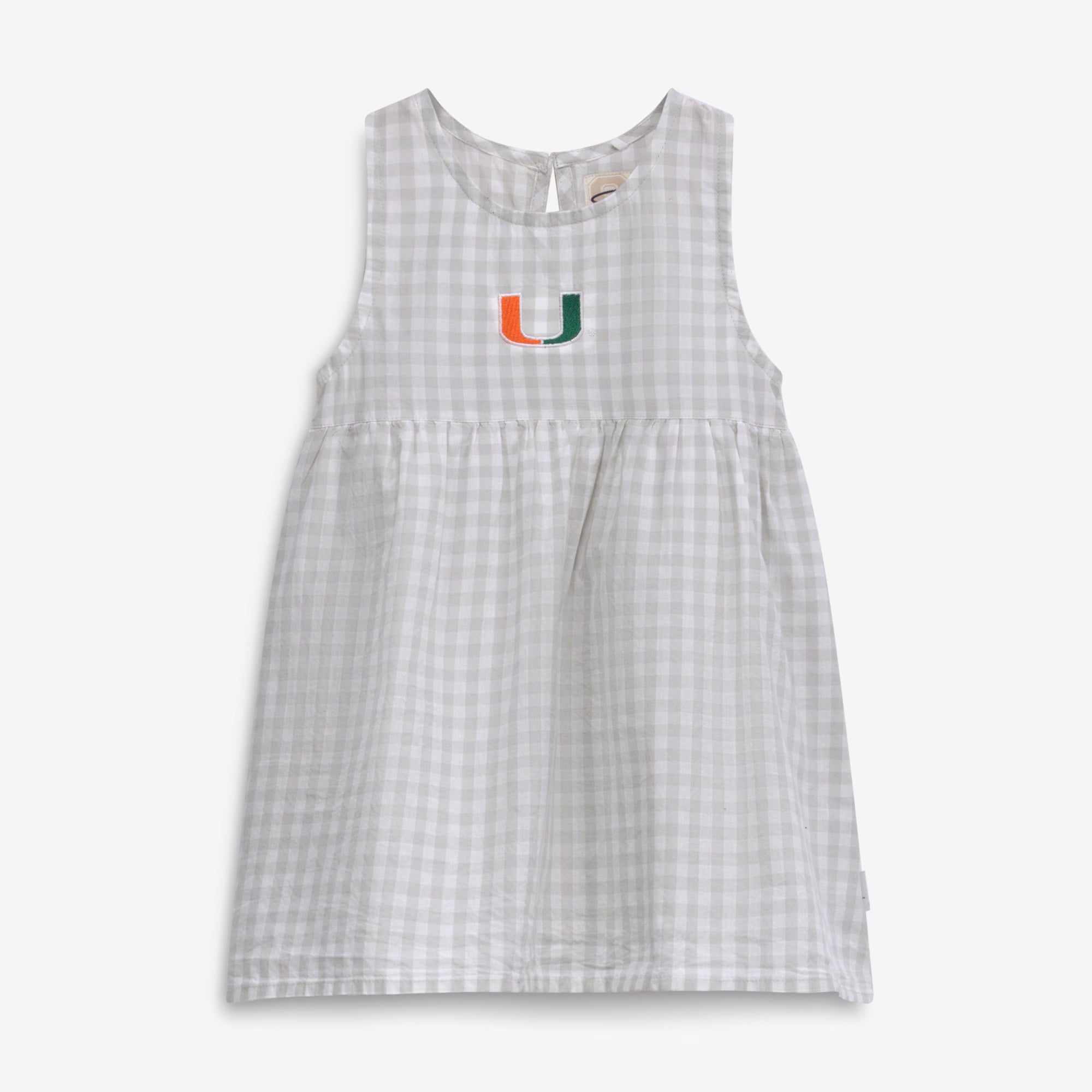 Girls Infant Garb  Gray Miami Hurricanes Loren Gingham Dress