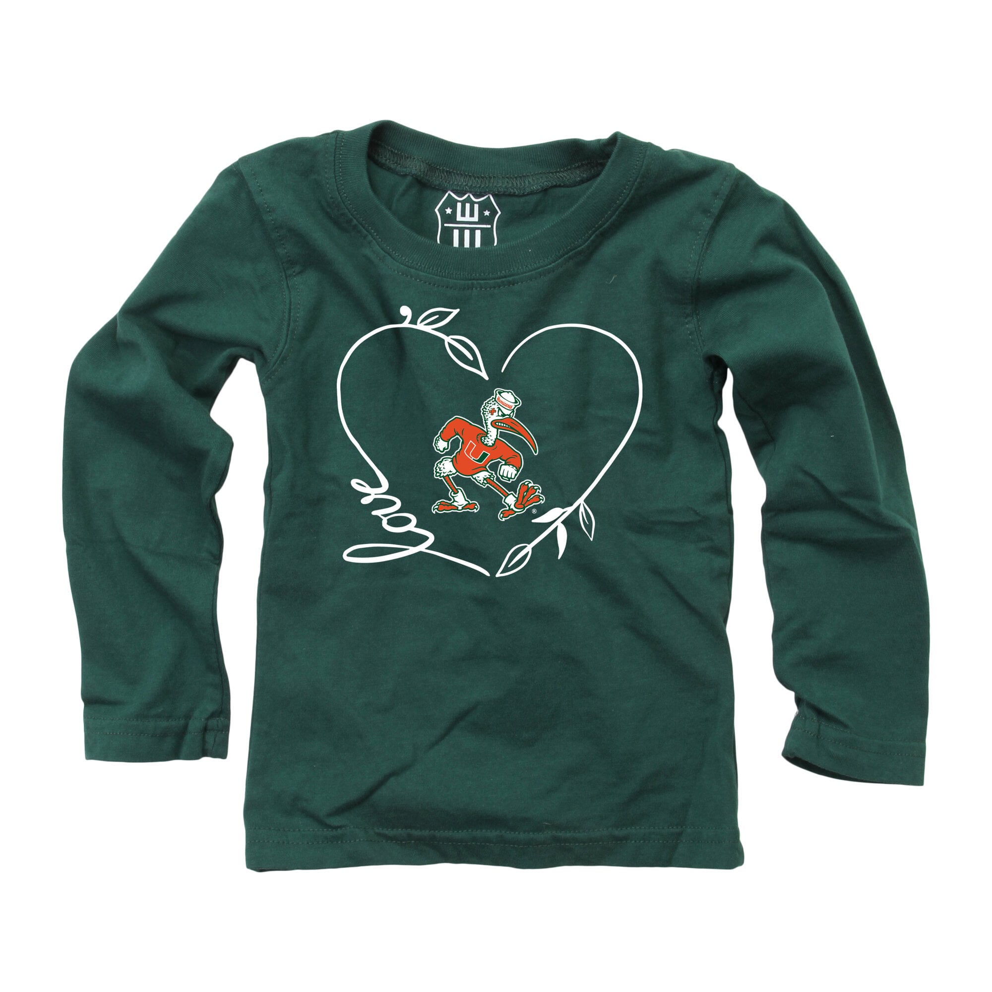 Ensemble haut à manches longues et pantalon vert Miami Hurricanes pour bébé fille Wes & Willy Green