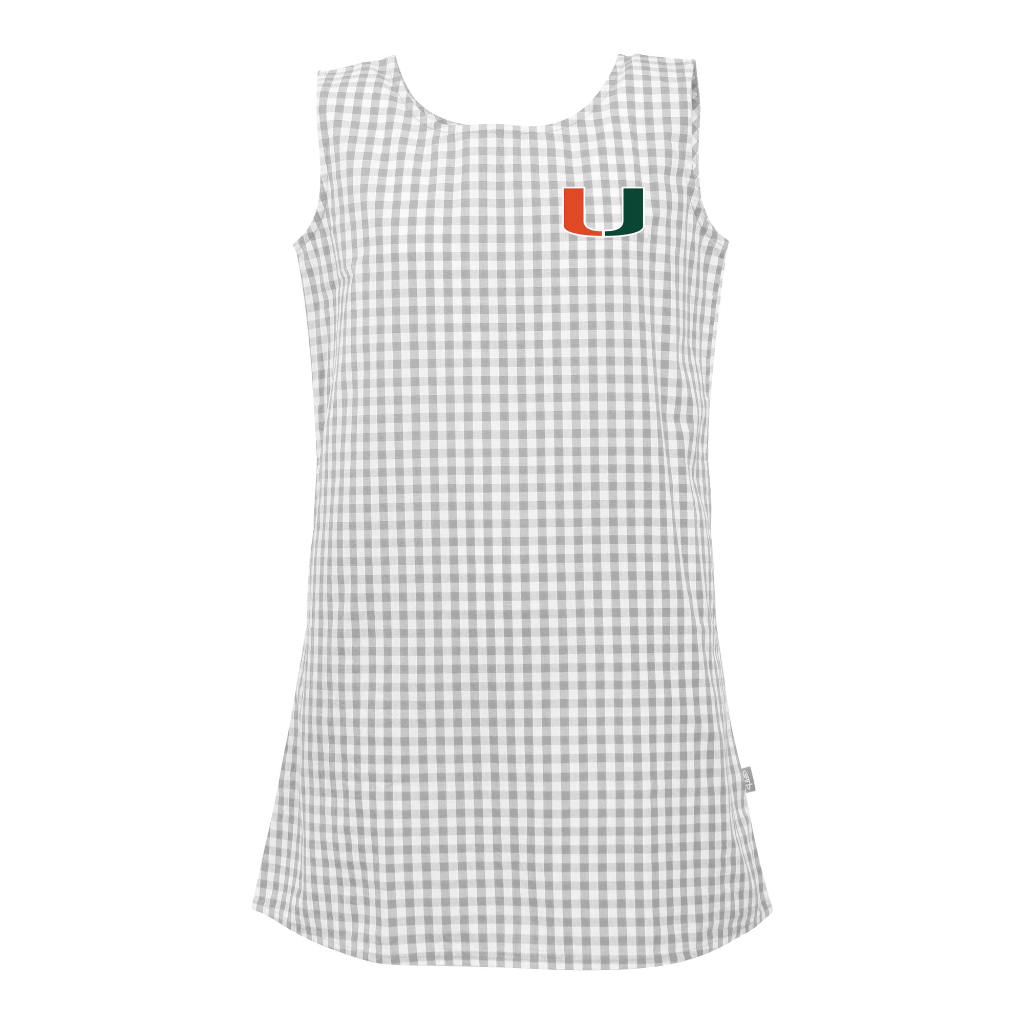 Girls Toddler Garb Gray Miami Hurricanes Woven Gingham Dress