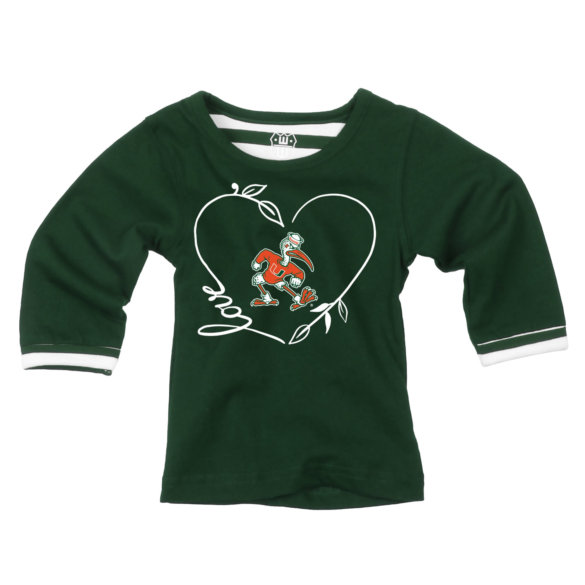 Ensemble 2 pièces pour petites filles Wes & Willy Green Miami Hurricanes : haut à manches longues et pantalon