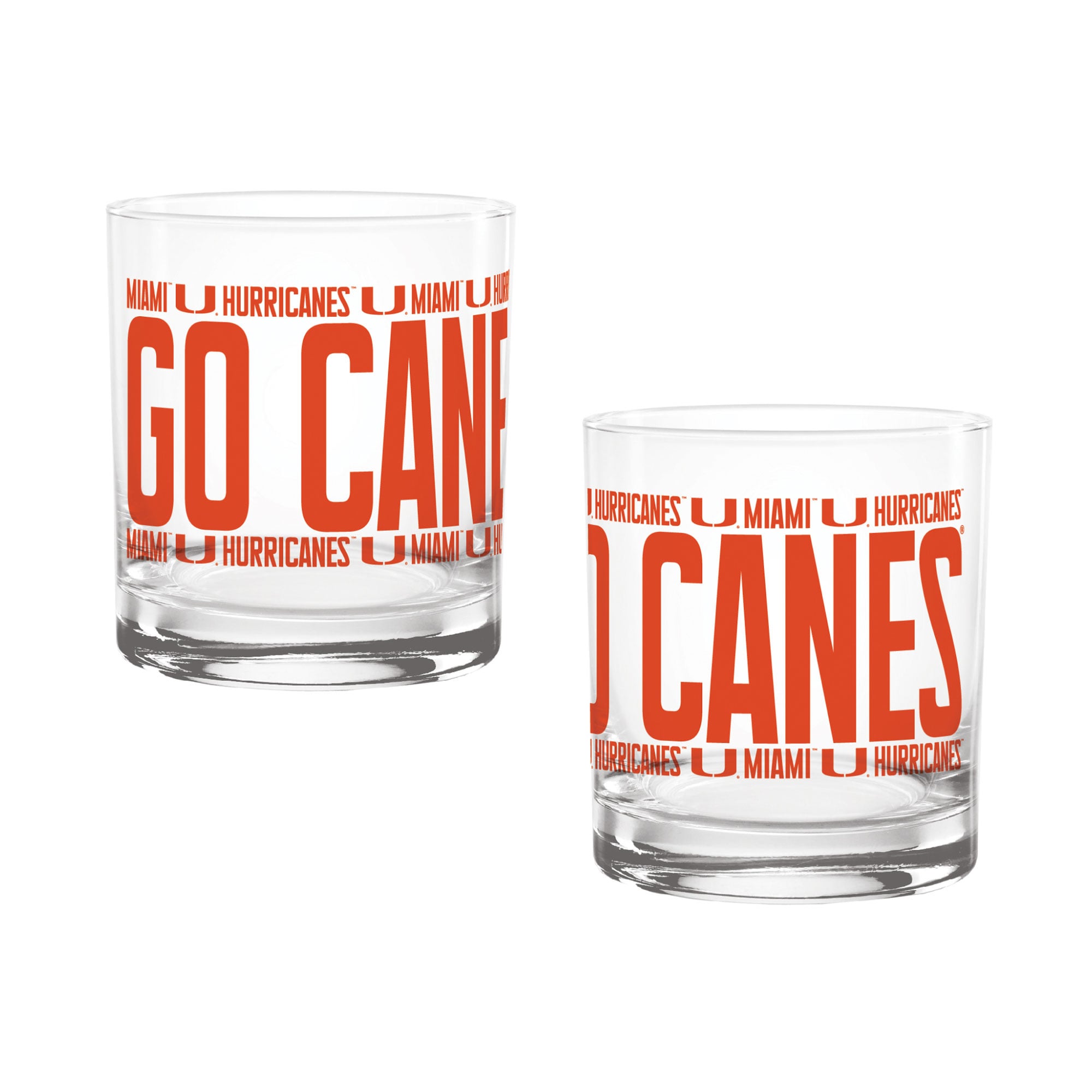 Verres à whisky surélevés Indigo Falls Miami Hurricanes - Lot de 2