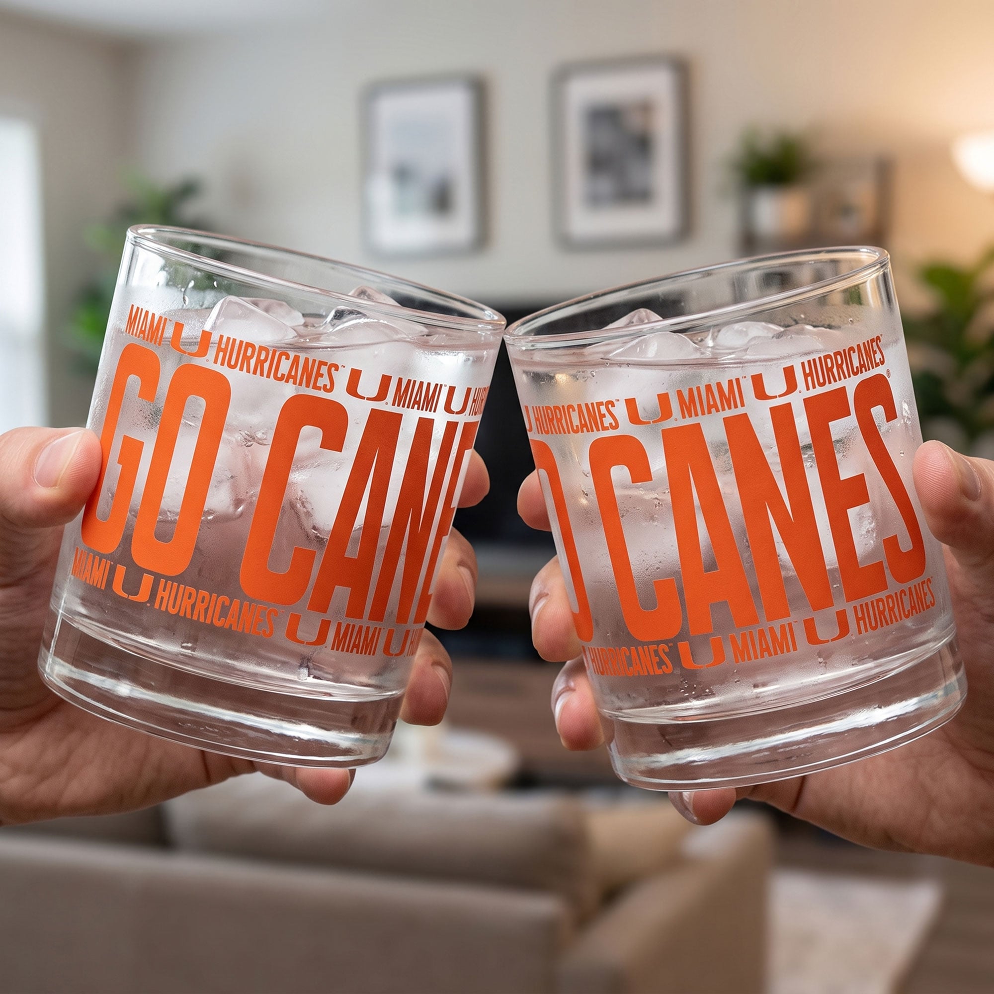 Verres à whisky surélevés Indigo Falls Miami Hurricanes - Lot de 2