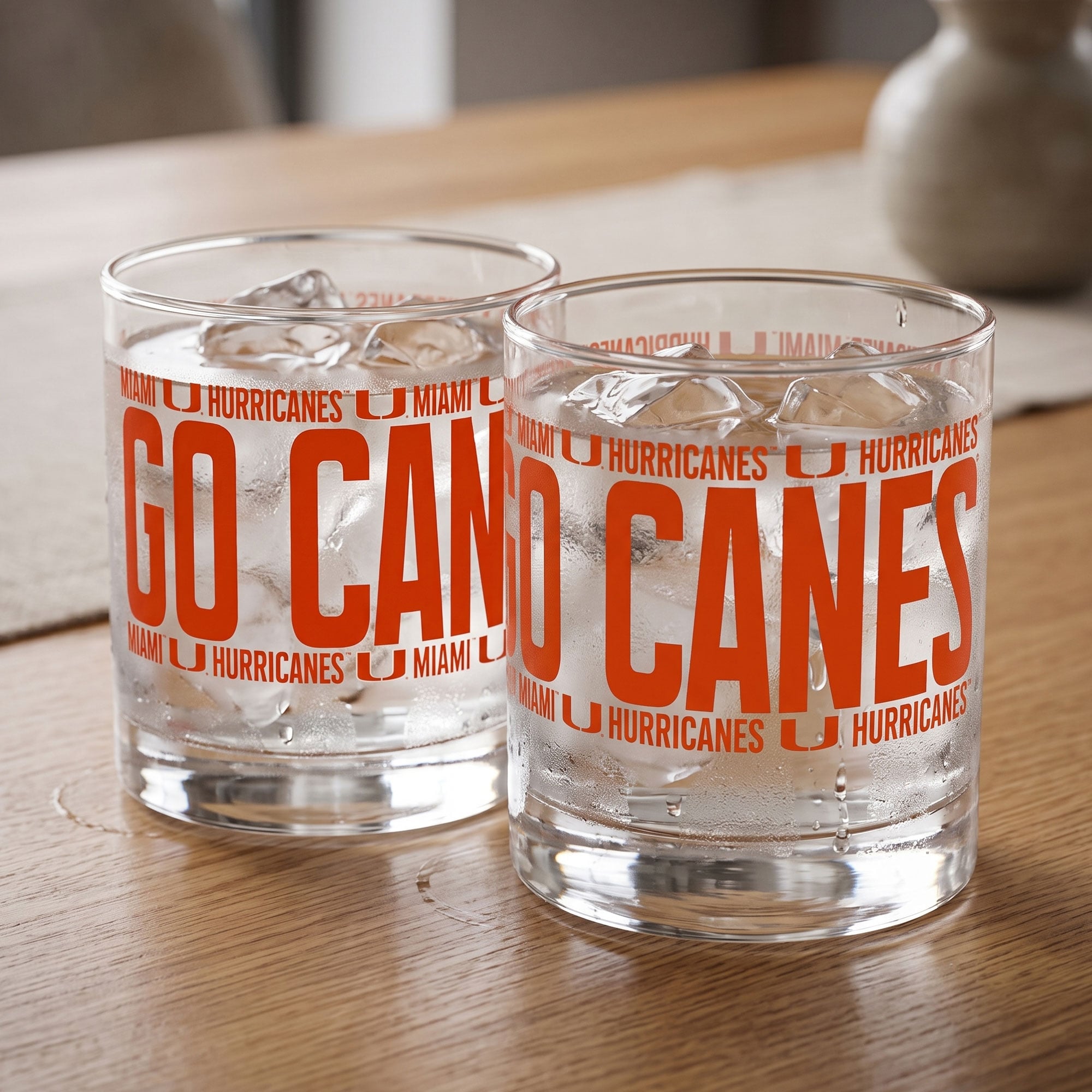 Verres à whisky surélevés Indigo Falls Miami Hurricanes - Lot de 2