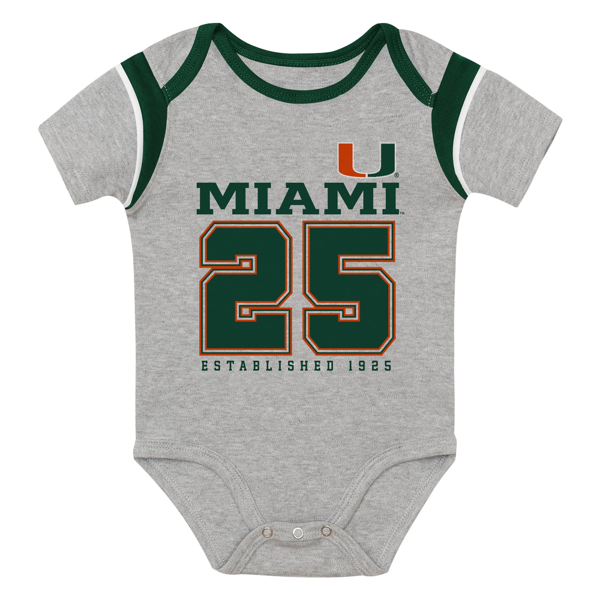 Infant Outerstuff Miami Hurricanes Double Up Three-Piece Bodysuits & Pants Set