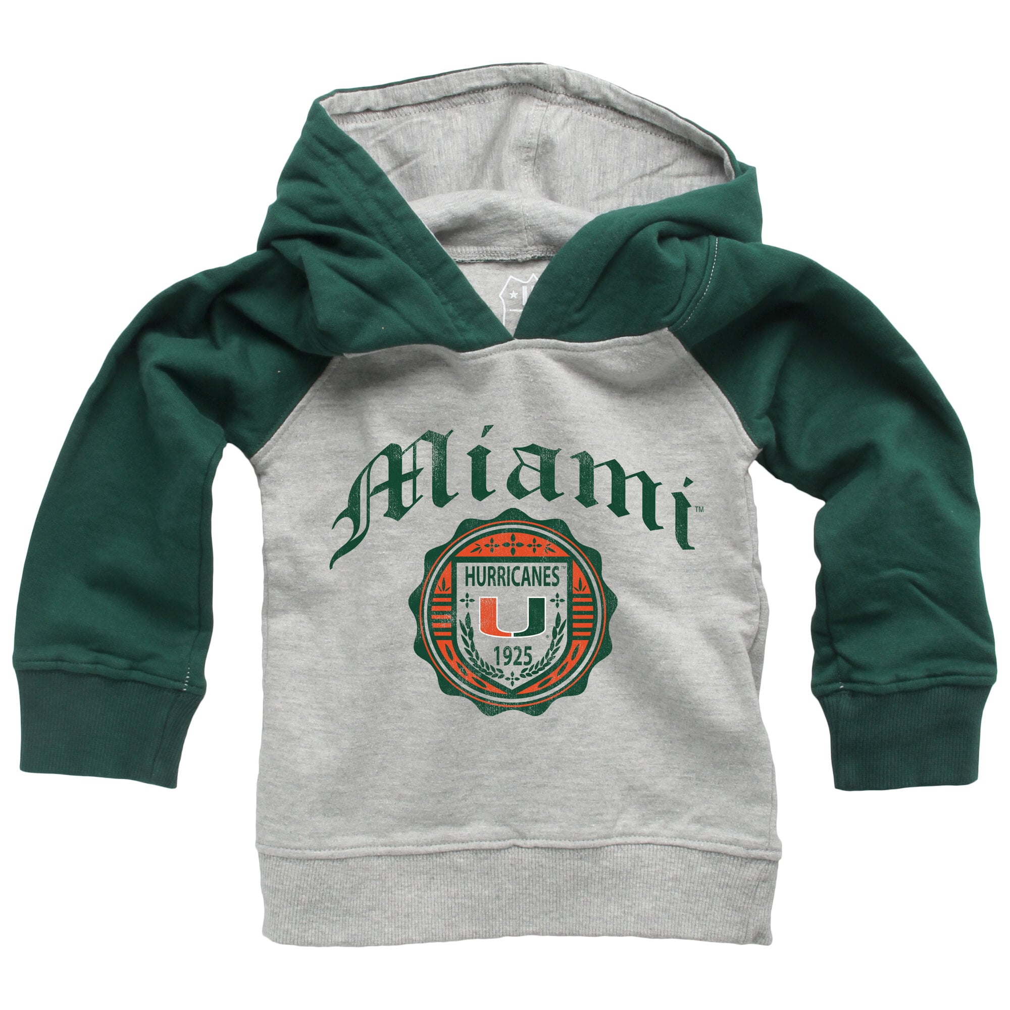Infant Wes & Willy  Green Miami Hurricanes Raglan Hoodie and Sweatpants Set