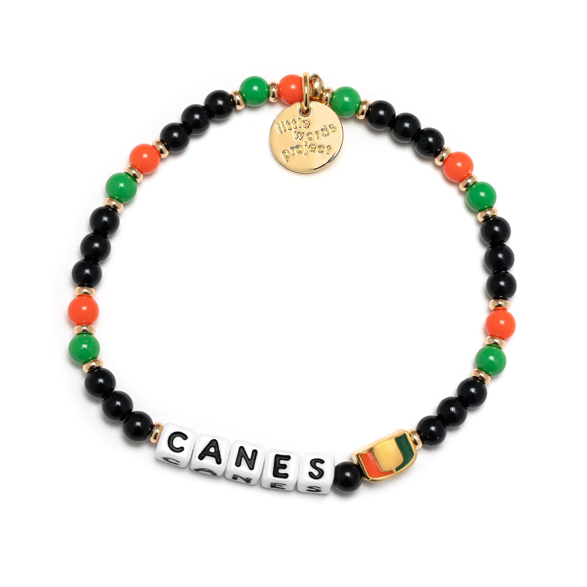 Little Words Project Miami Hurricanes Beaded Word Bracelet