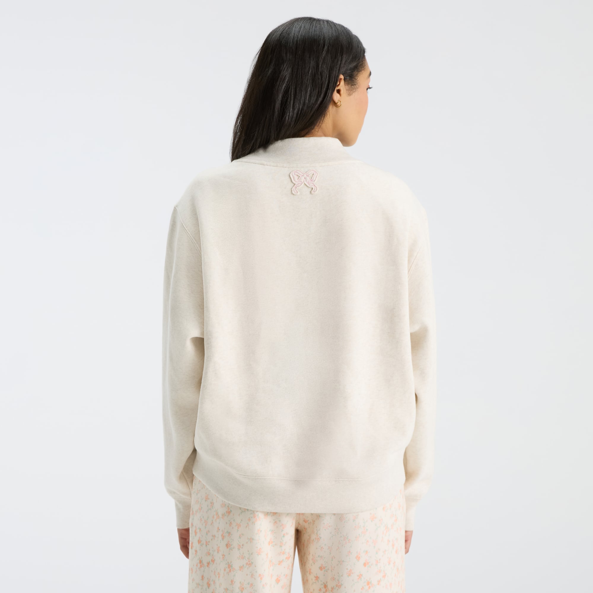 LoveShackFancy Women's Cream Miami Hurricanes Mockneck Sweatshirt