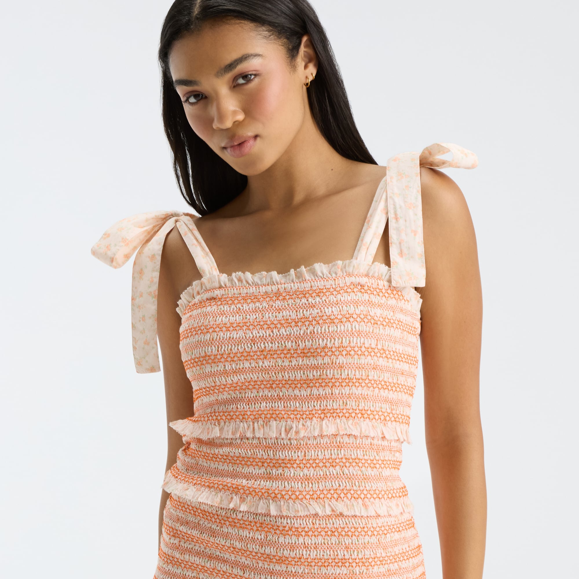 LoveShackFancy Women's Orange Miami Hurricanes Belle Smocked Dress