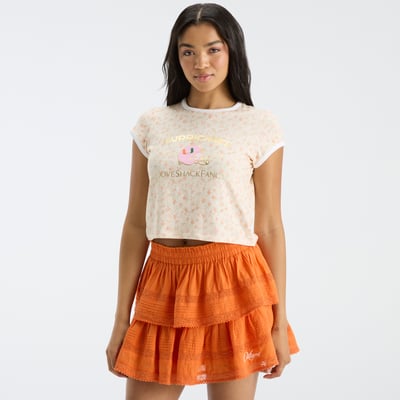 LoveShackFancy Miami Hurricanes Women's MaryKate Ringer T-Shirt - Orange