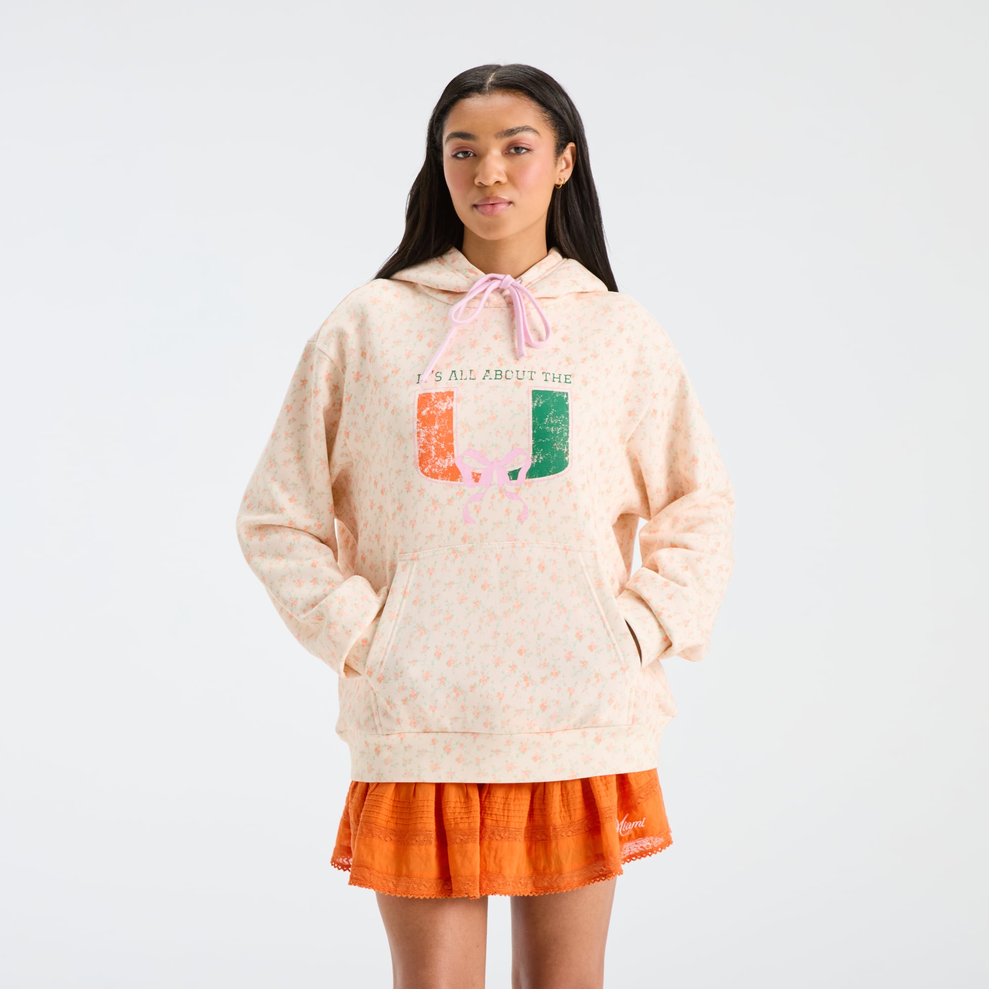 LoveShackFancy Women's Orange Miami Hurricanes Nacova Hoodie