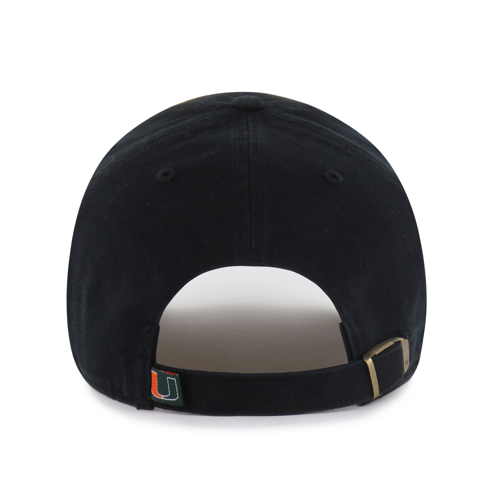 Men's '47 Black Miami Hurricanes Clean Up Adjustable Hat