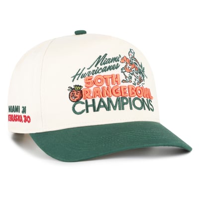  Miami Hurricanes '47 Orange Bowl Champions Scored Hitch Adjustable Hat - Natural