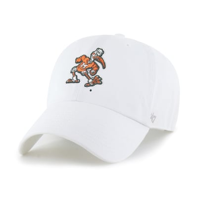  Miami Hurricanes '47 Clean Up Adjustable Hat - White