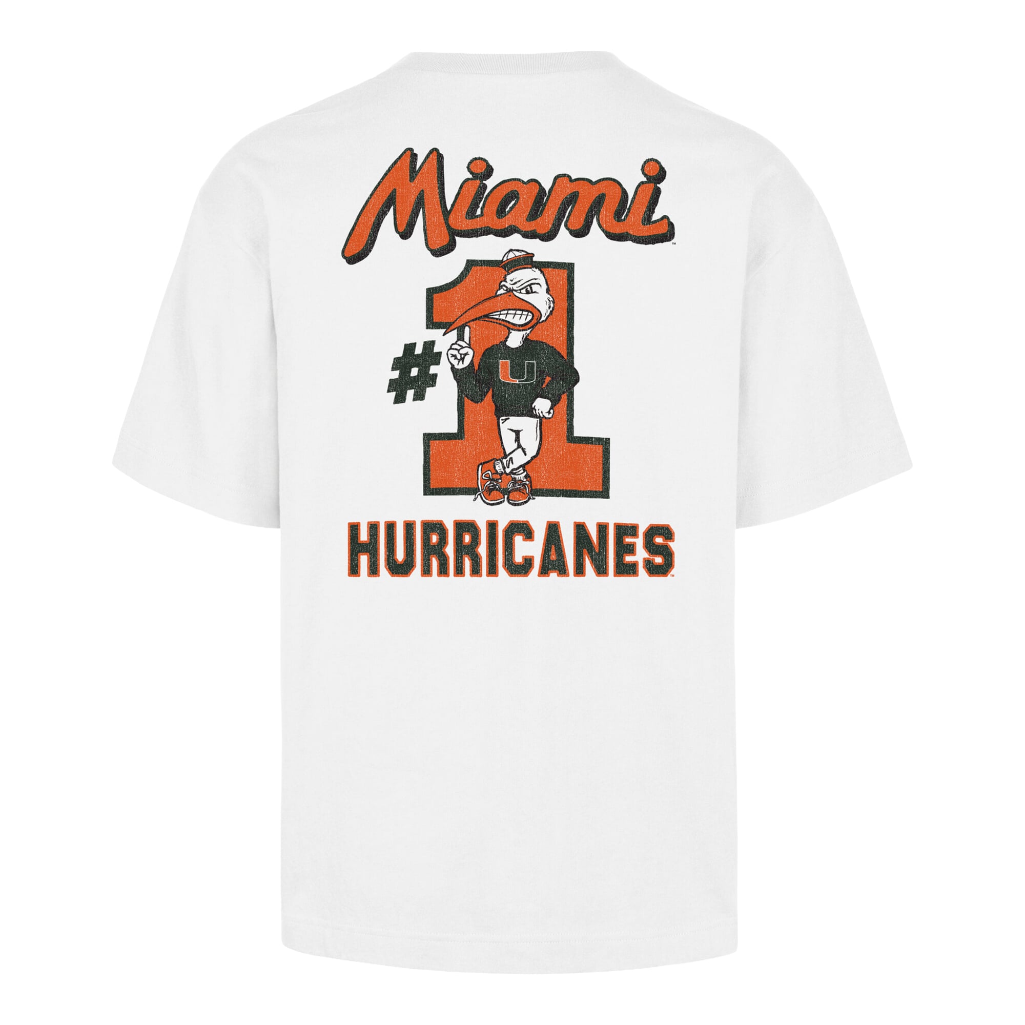 T-shirt homme blanc '47 Miami Hurricanes n° 1 Mascot Foundation