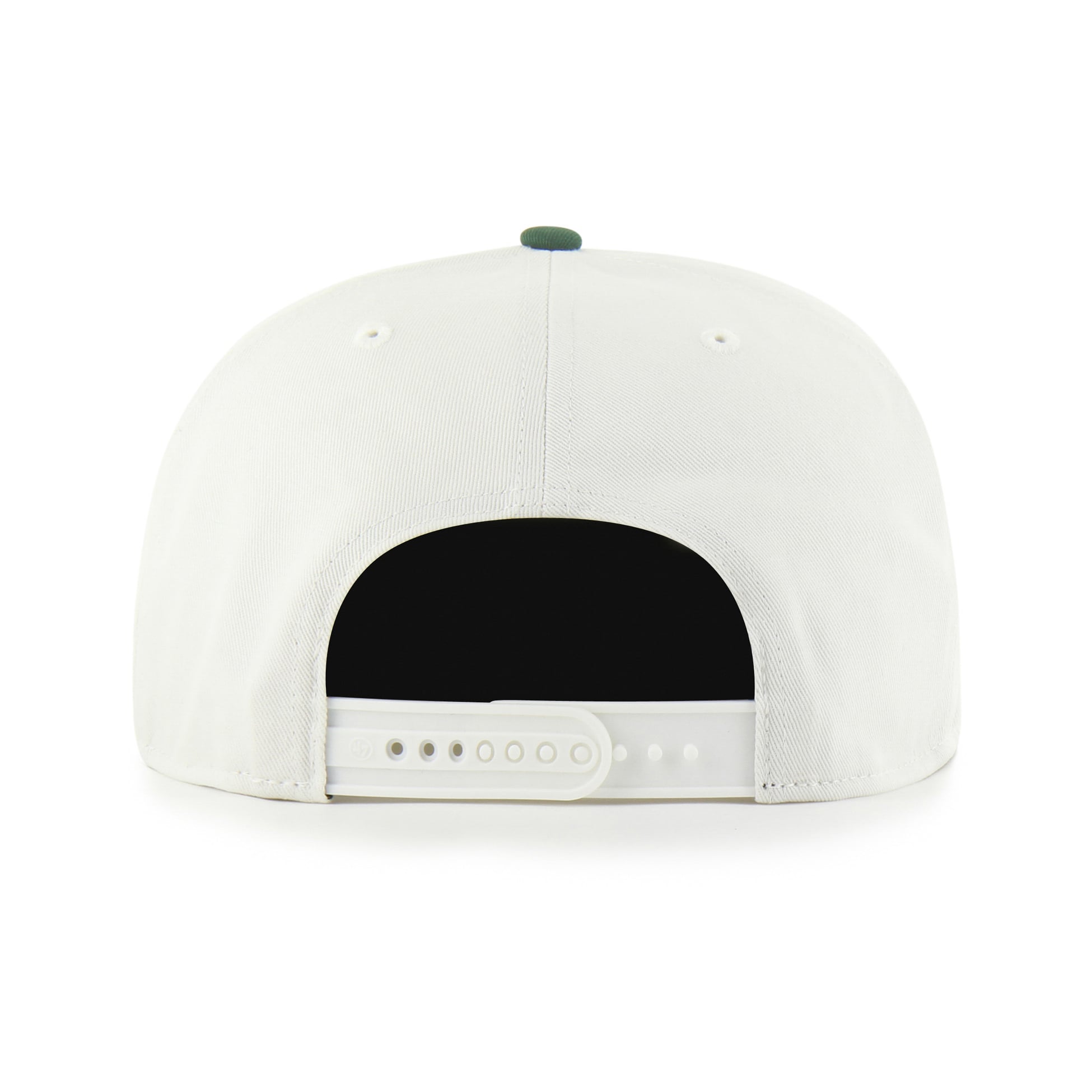 Men's '47 White/Green Miami Hurricanes Script Stack Relaxed Captain Adjustable Hat