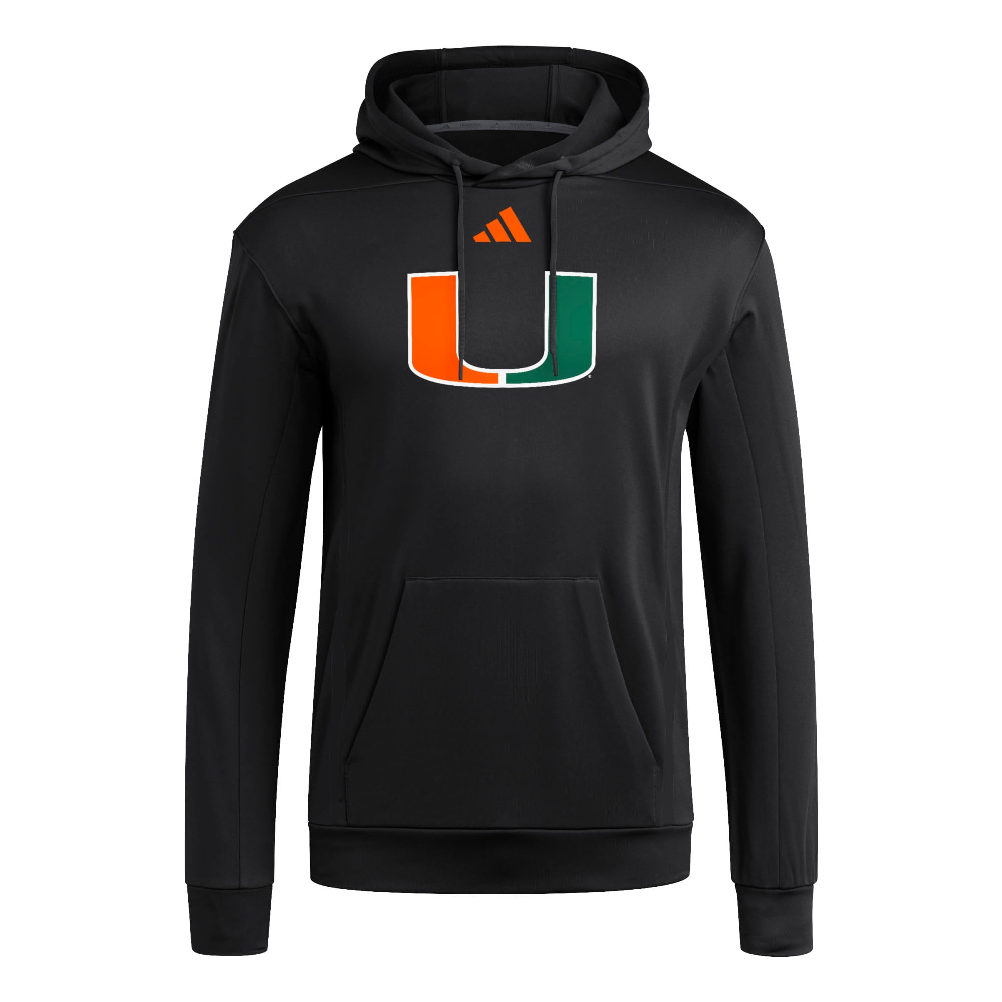 Men's adidas Black Miami Hurricanes Locker Logo Fleece Pullover Hoodie