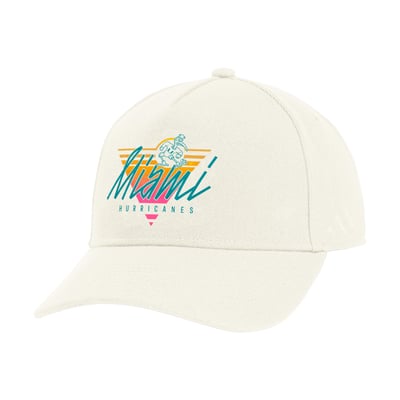 Miami Hurricanes adidas Adult Elevated A-Frame Adjustable Hat - Cream
