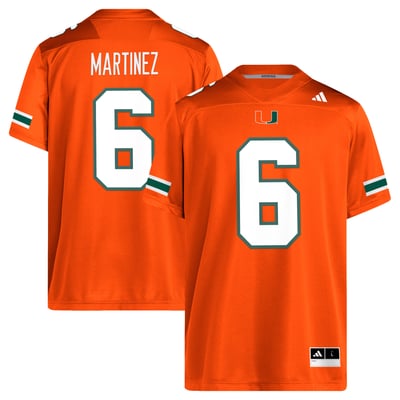Damien Martinez Miami Hurricanes adidas NIL Football Player Jersey - Orange