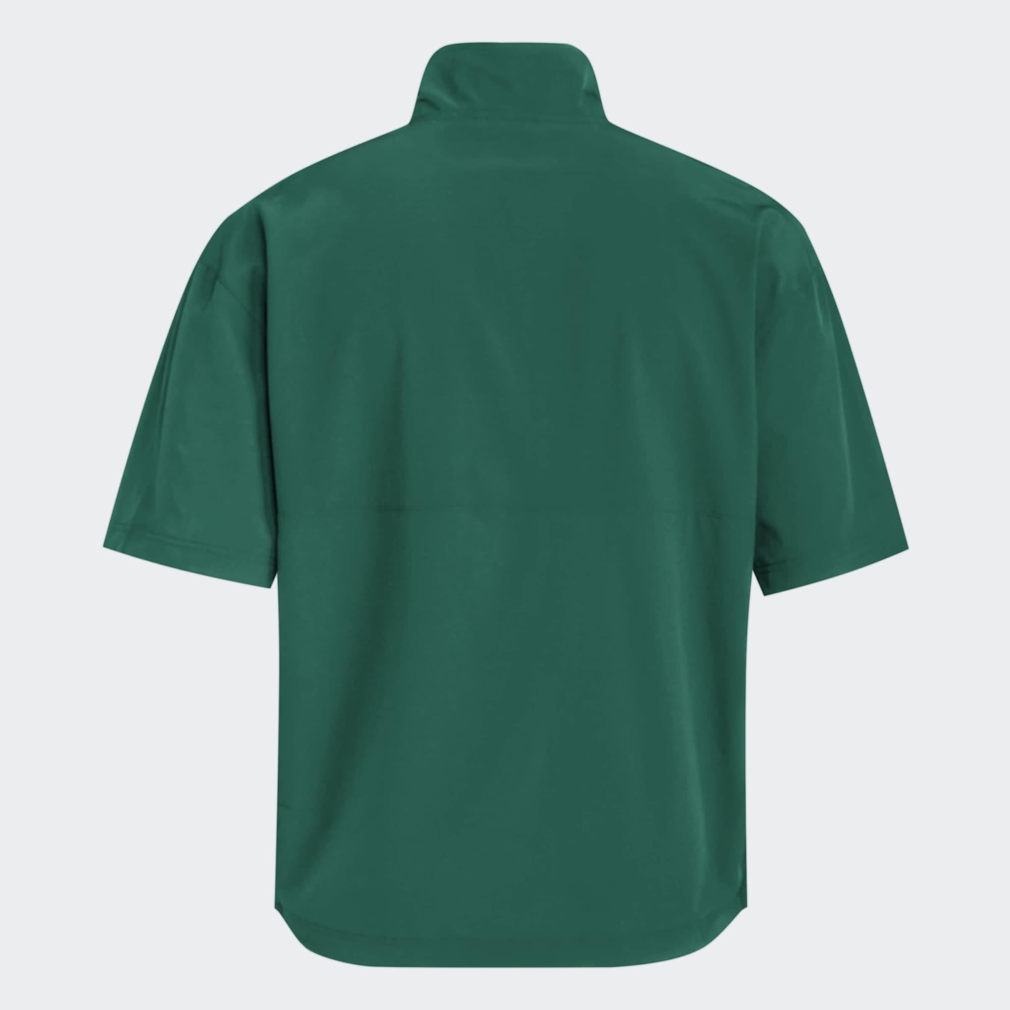 Veste adidas verte Miami Hurricanes 2026 Sideline pour homme, à manches courtes et fermeture éclair quart de tour.
