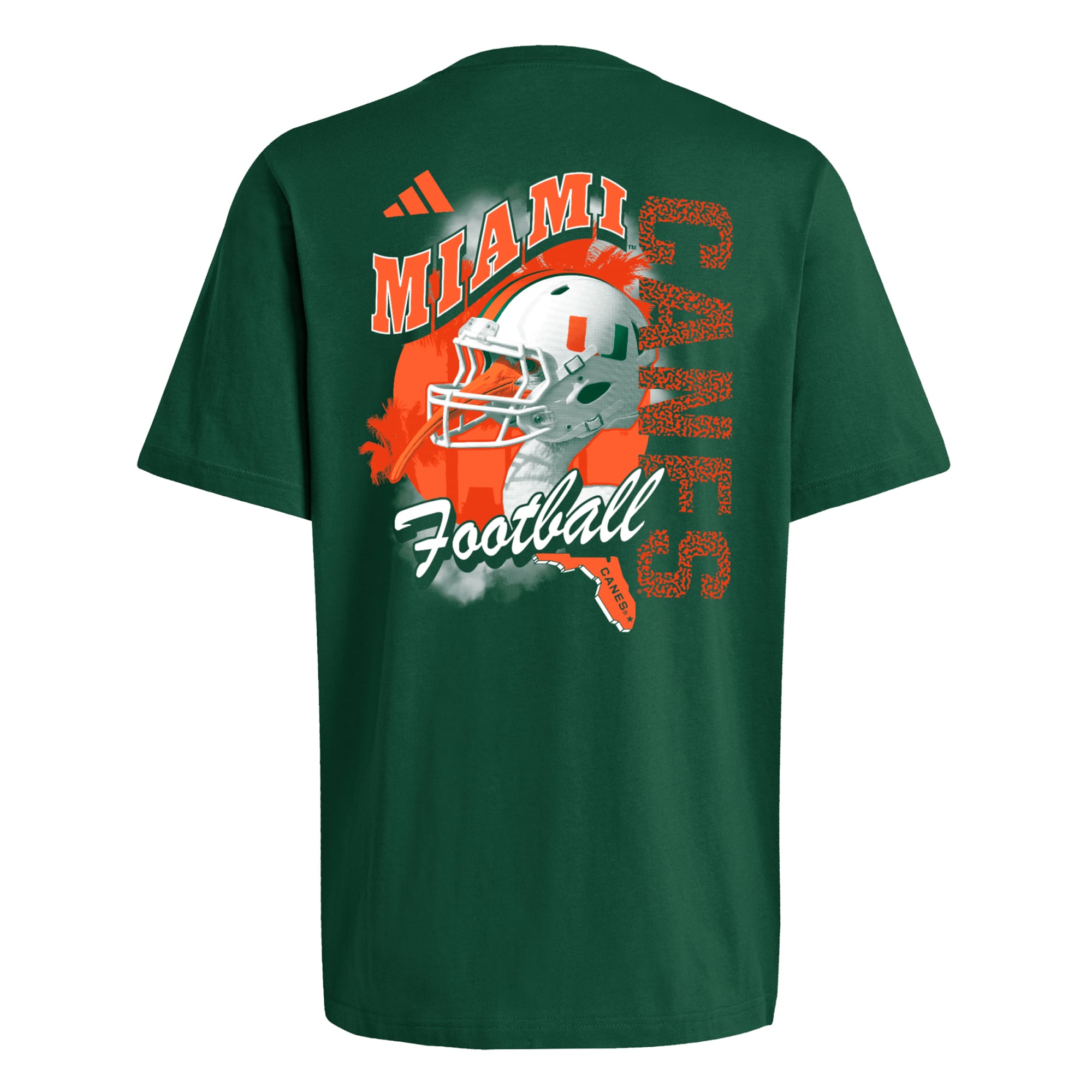 T-shirt adidas vert Miami Hurricanes Helmet Bird Fresh pour homme