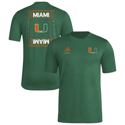 Miami Hurricanes adidas Locker Football Icon AEROREADY Pre-Game T-Shirt - Green