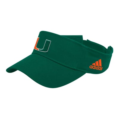 Miami Hurricanes adidas Locker Room Team Adjustable Visor - Green