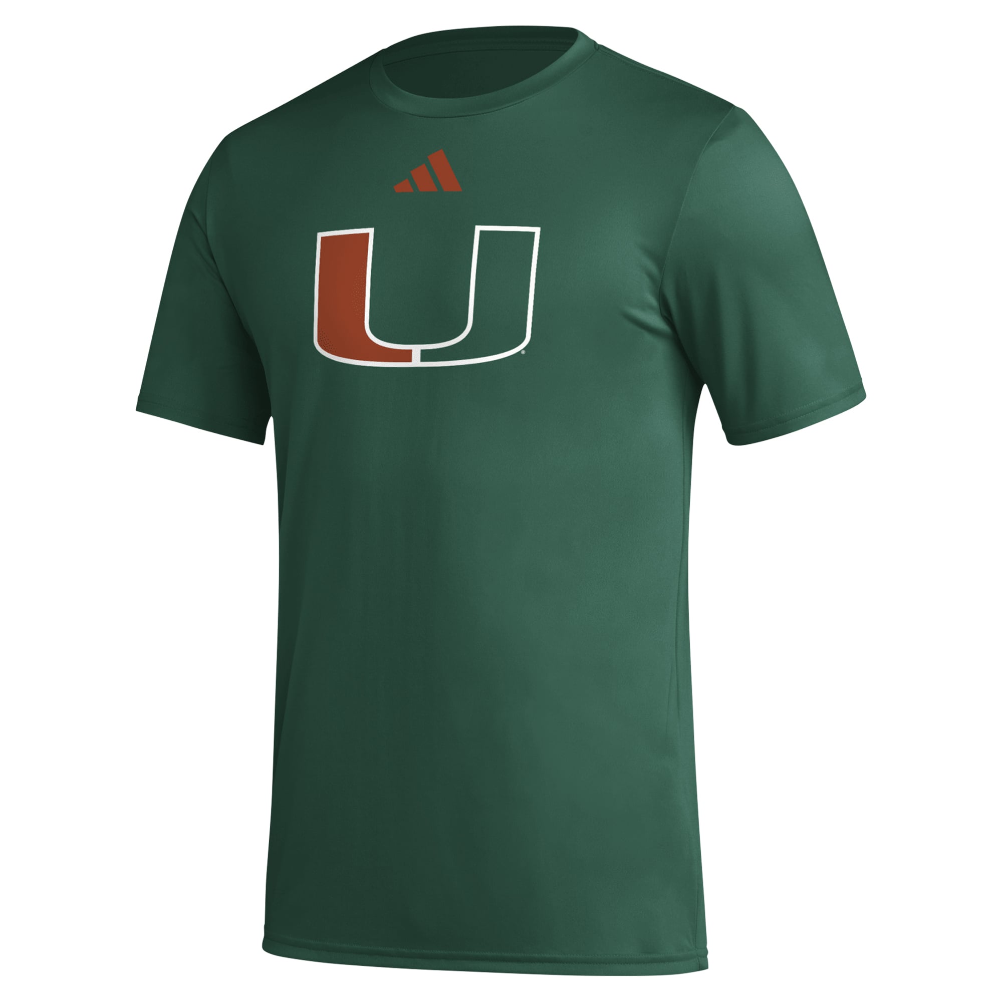 Men's adidas Miami Hurricanes Primary Locker Logo Pre-Game AEROREADY T-Shirt