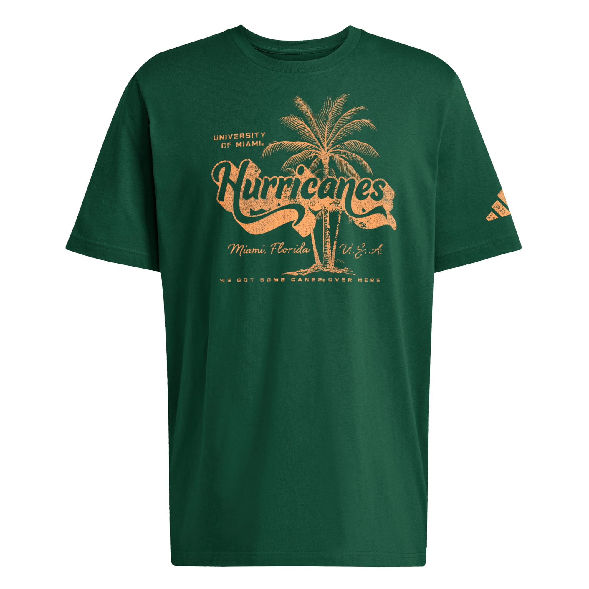 T-shirt adidas Miami Hurricanes orange rétro frais pour homme