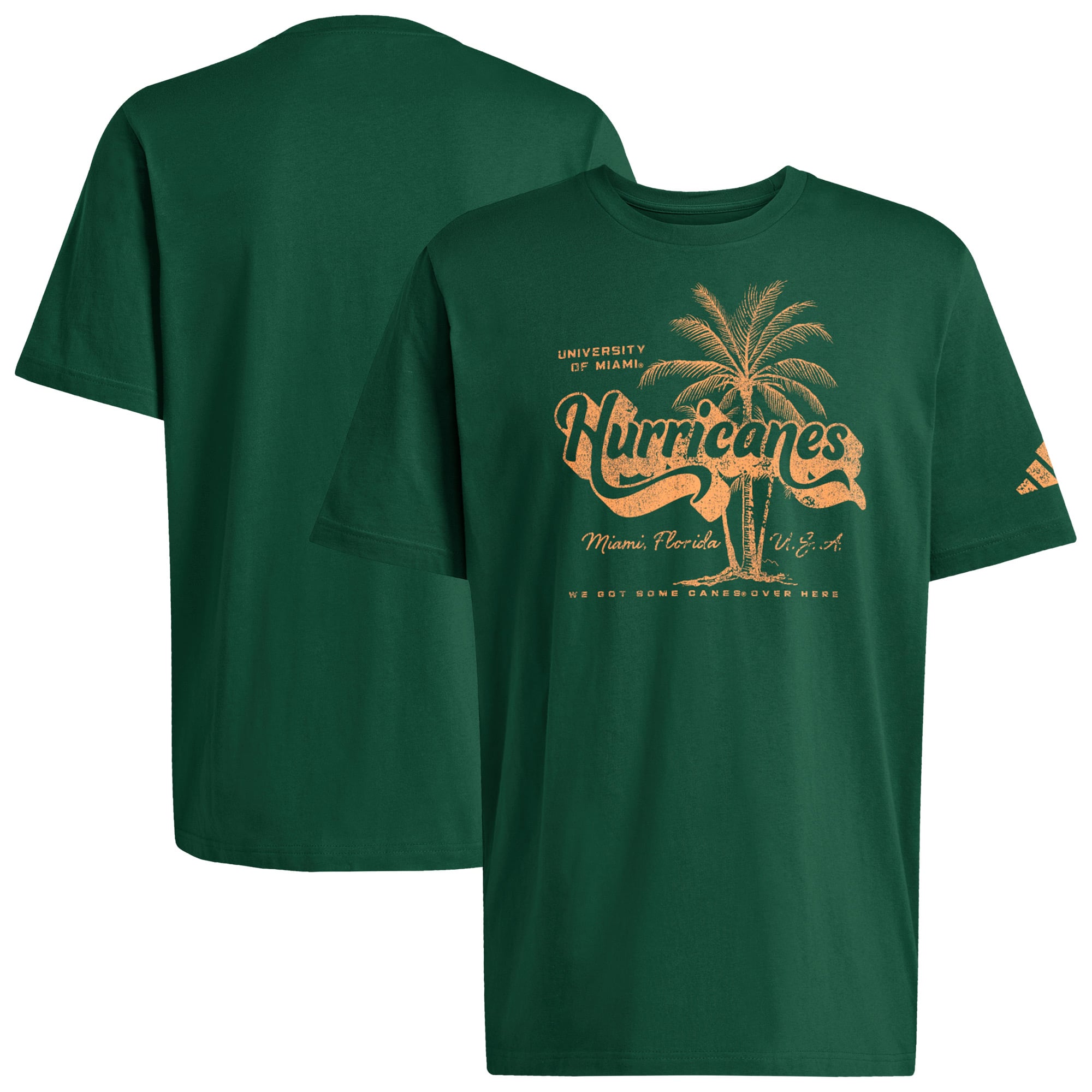 T-shirt adidas Miami Hurricanes orange rétro frais pour homme